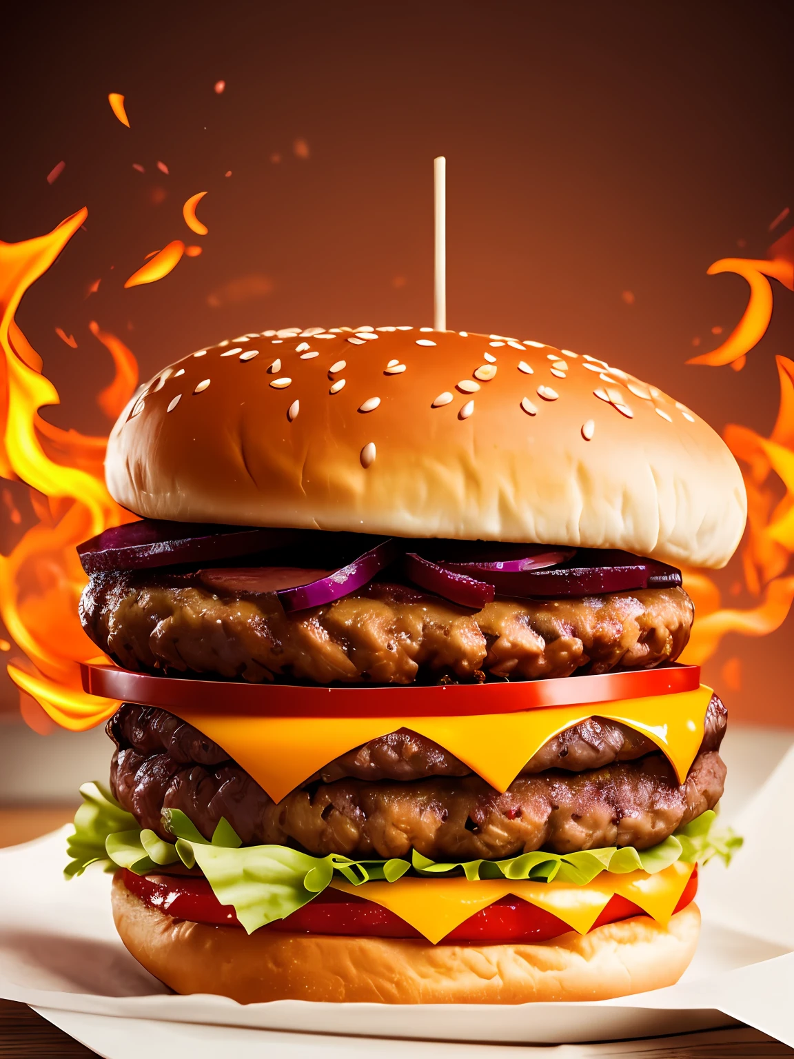 A burger falling in pieces juicy, tasty, hot, promotional photo, intricate details, hdr, cinematic, adobe lightroom, highly detailed
