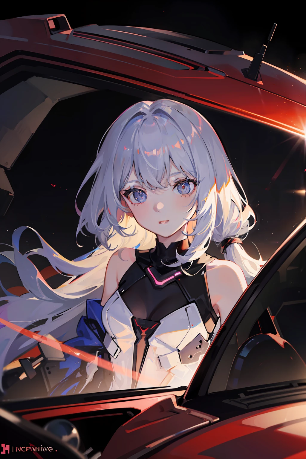 (nvinkpunk: 1.2) (snthwve style: 0.8) Corvette, light wave, sunset, complex and elaborate design