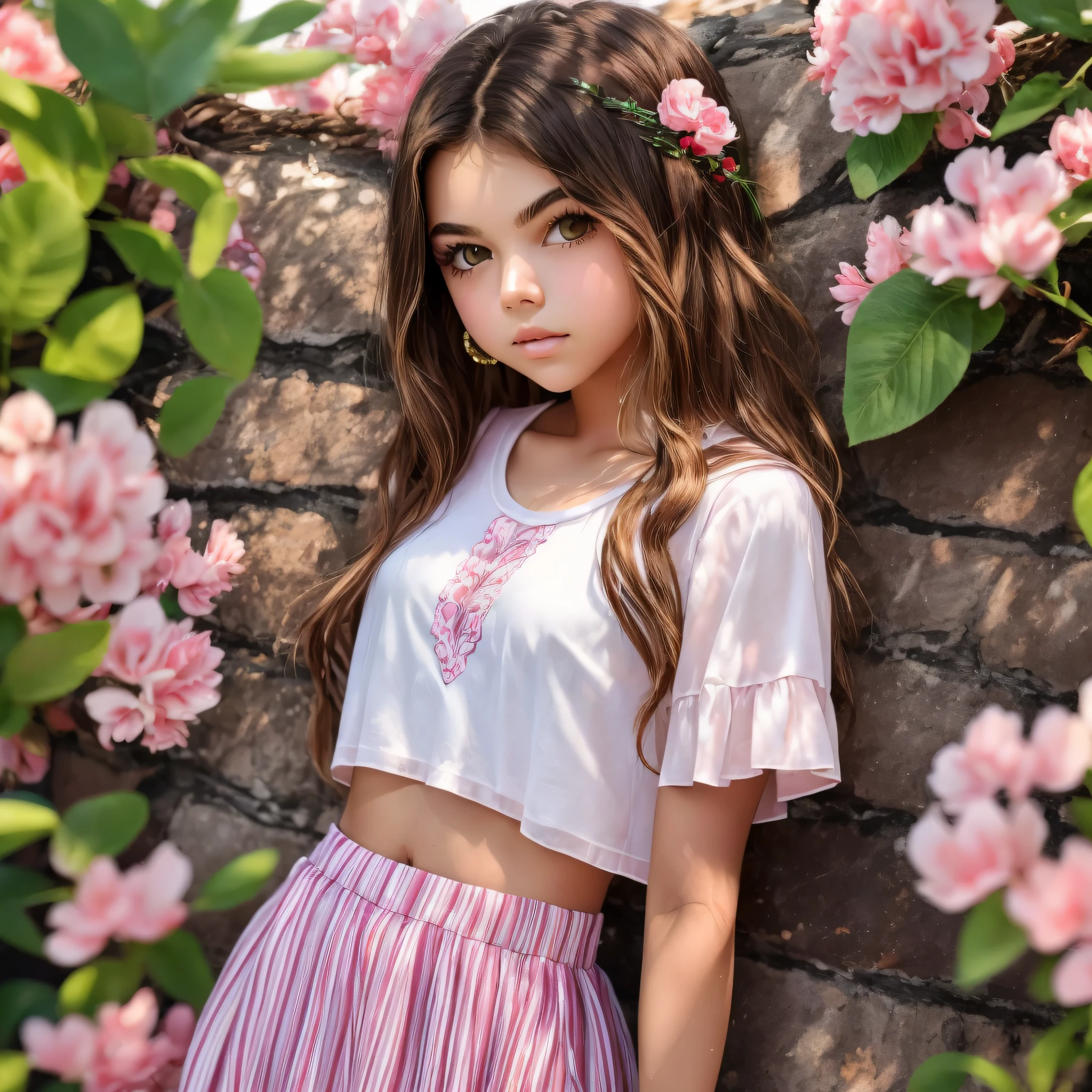 Jovem de top branco e saia vermelha posando para uma foto, lindo modelo jovem, katelynn mini estilo bonito, Estilo de Julia Razumova, Isabela Moner, jovem adolescente, modelo muito bonito, modelo bonito da menina, saia, 1 6 anos, Modelagem de Ensaio, com vestimenta fashion