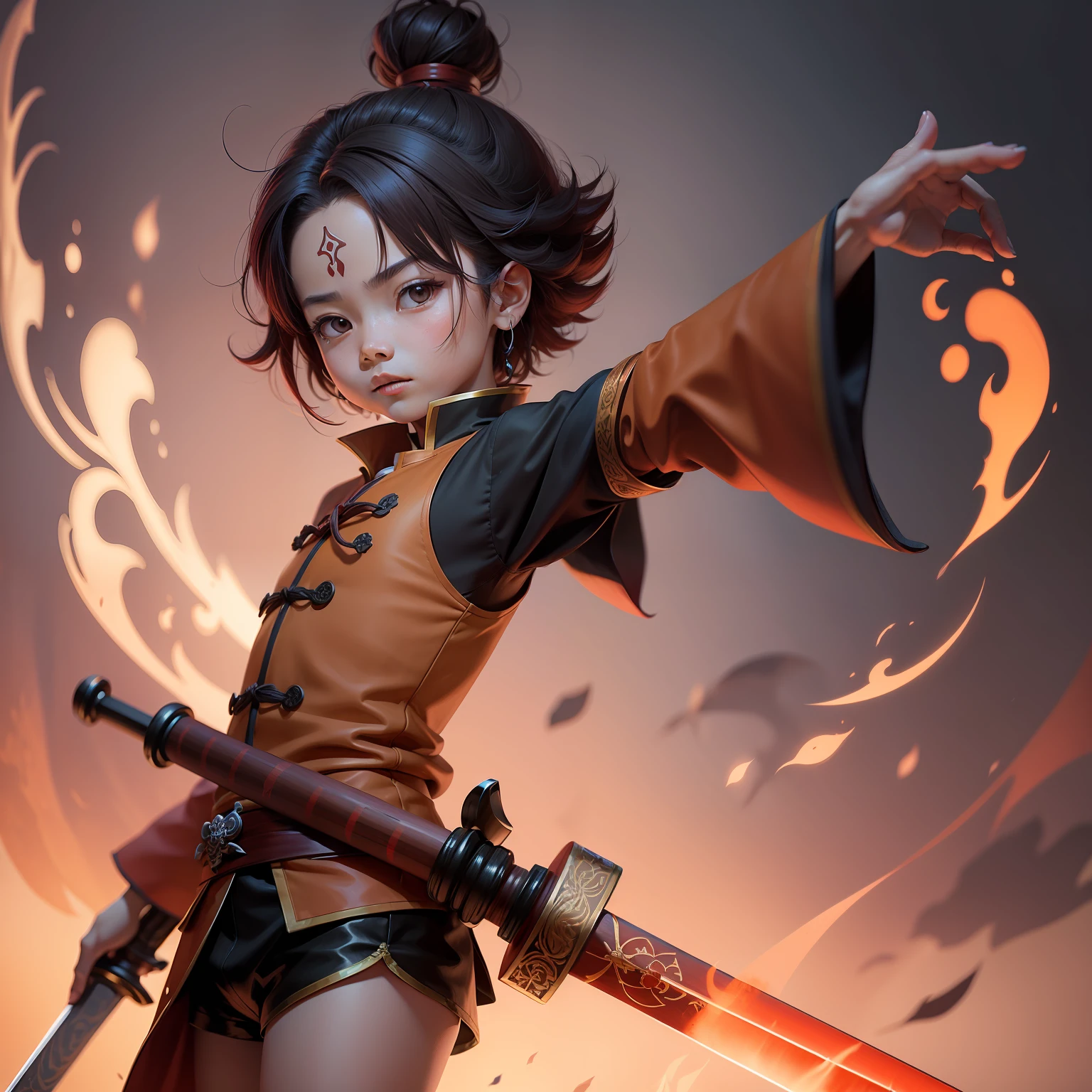 Little Taoist，Mahogany sword