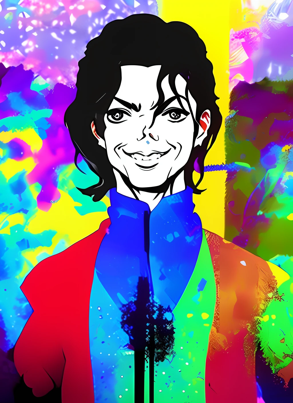 Michael Jackson if he were an anime character from the 80's