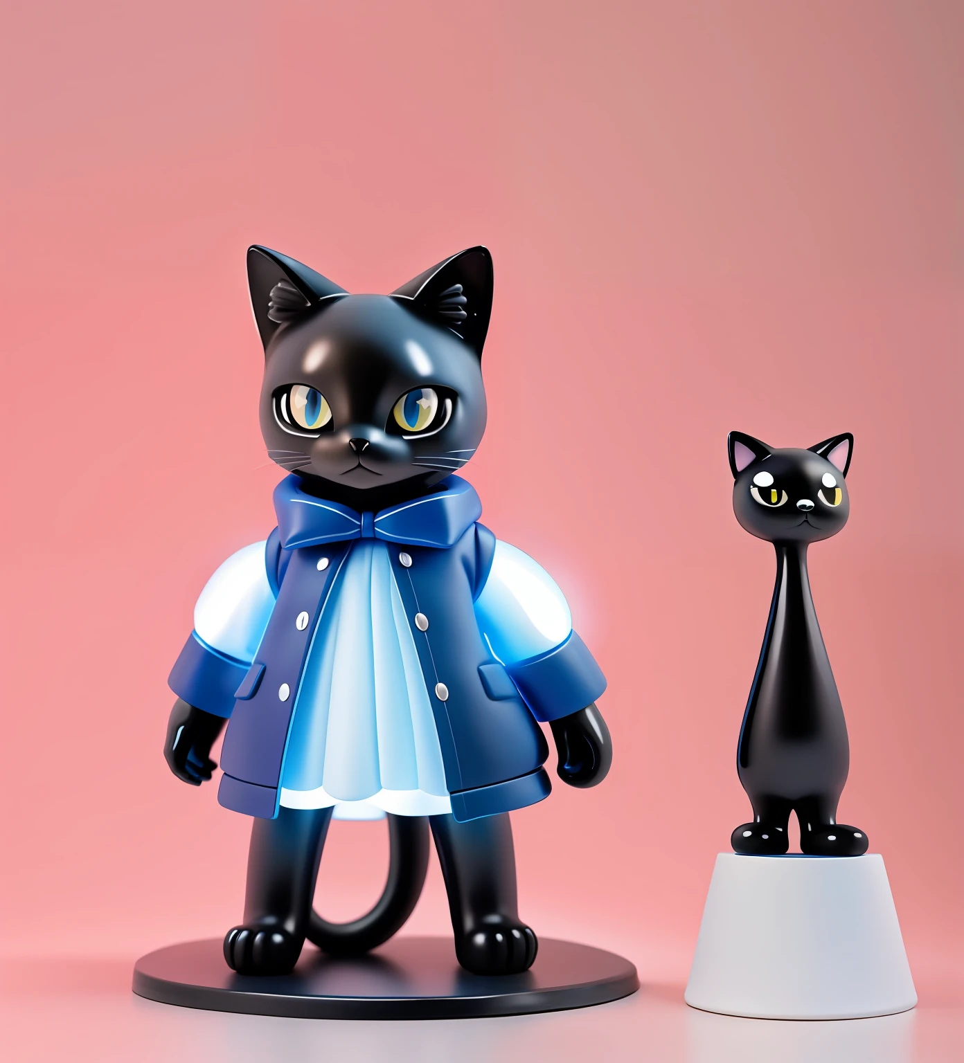 ip, Black cat,Mysterious cat,Blue clothes, Cool cat, At night