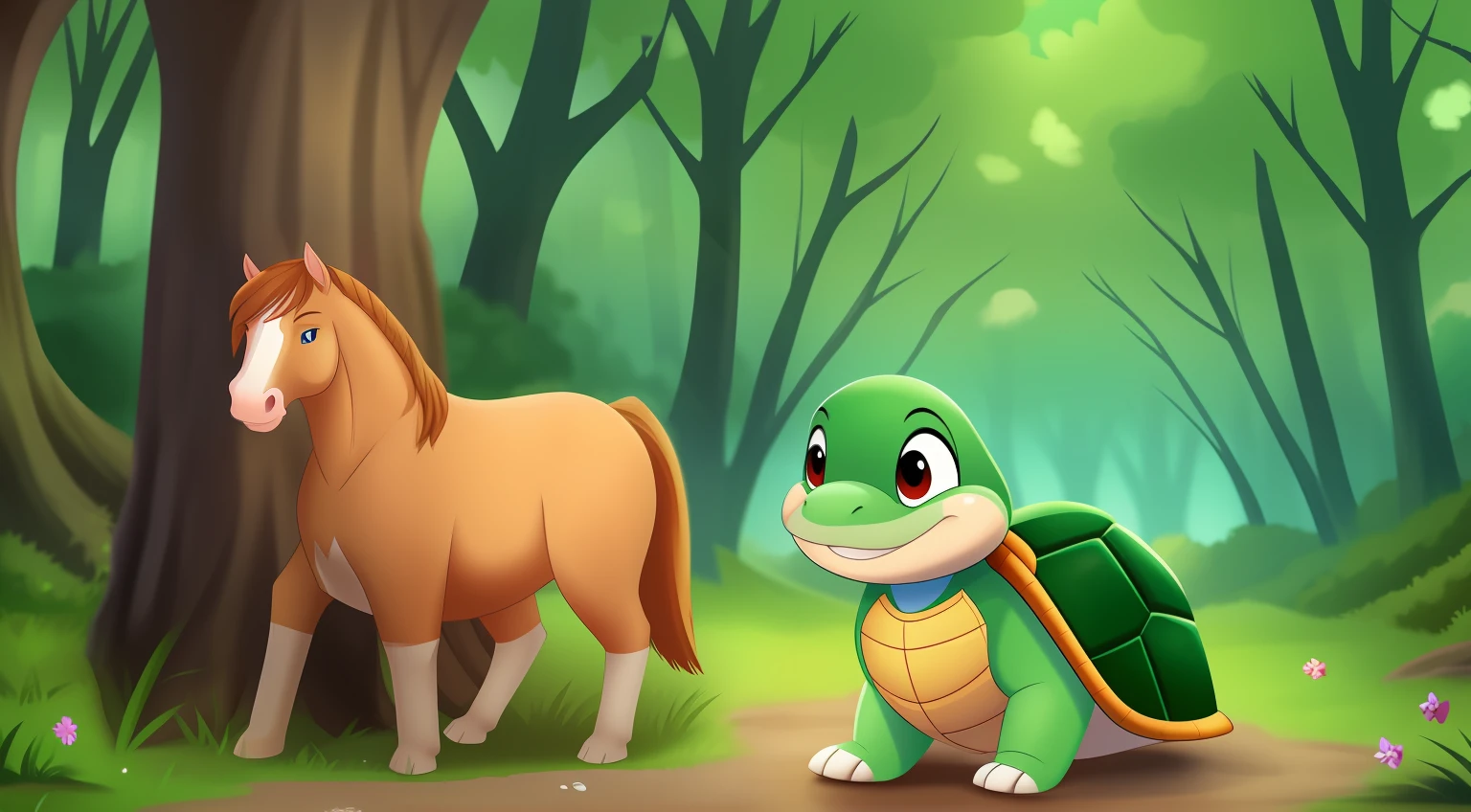 one horse