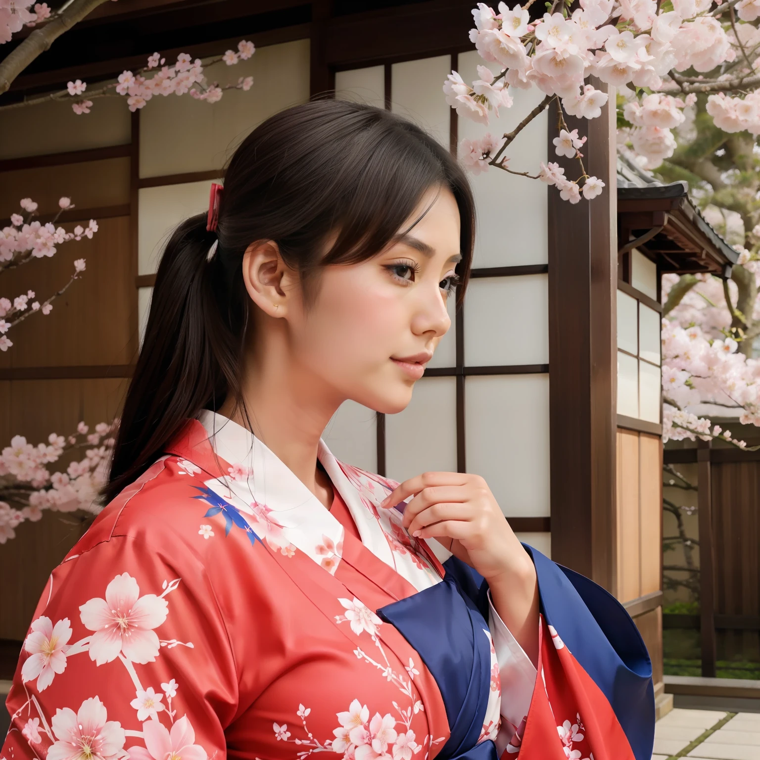 Beautifully express the Japan flag and cherry blossom design。