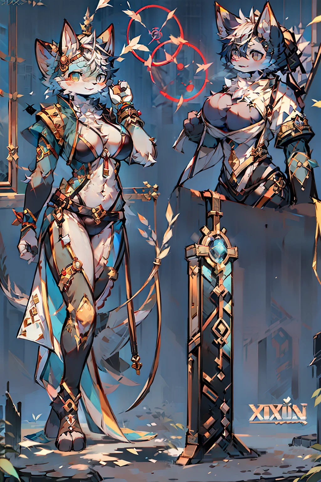 top-quality、​masterpiece、超A high resolution、(Photorealsitic:1.4)、xiuxian、arma、A detailed face、
1girl in,独奏,arma,cleavage of the breast,(magic circles:1.2),xiuxian,The upper part of the body,a beauty girl,full bodyesbian,East Asian Architecture,scabbard,architectural,