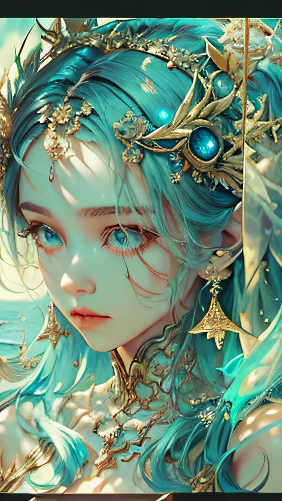 ((Bestquality)), ((A Masterpiece)), ((realisti)), portraits,1girle,full body portrait, celestial bodies, The god, a goddess, Light particles, Halo, looks at the viewer, Firm eyes, Bare Shoulders, Chest tube parietal, Poker face,(bioluminescense:0.9 girls 5)Ocean, bioluminescense, full of energy, colorful,,,, colour, (bioluminescence, bioluminescence),(Beautiful composition), Cinematic Lights, Wheels within wheels, (symmetric:0.5 girls), Whimsical,