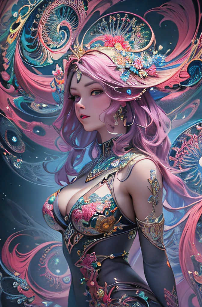 (masterpiece, top quality, best quality, official art, beautiful and aesthetic:1.2), (1girl), extreme detailed,(fractal art:1.3),colorful,highest detailed