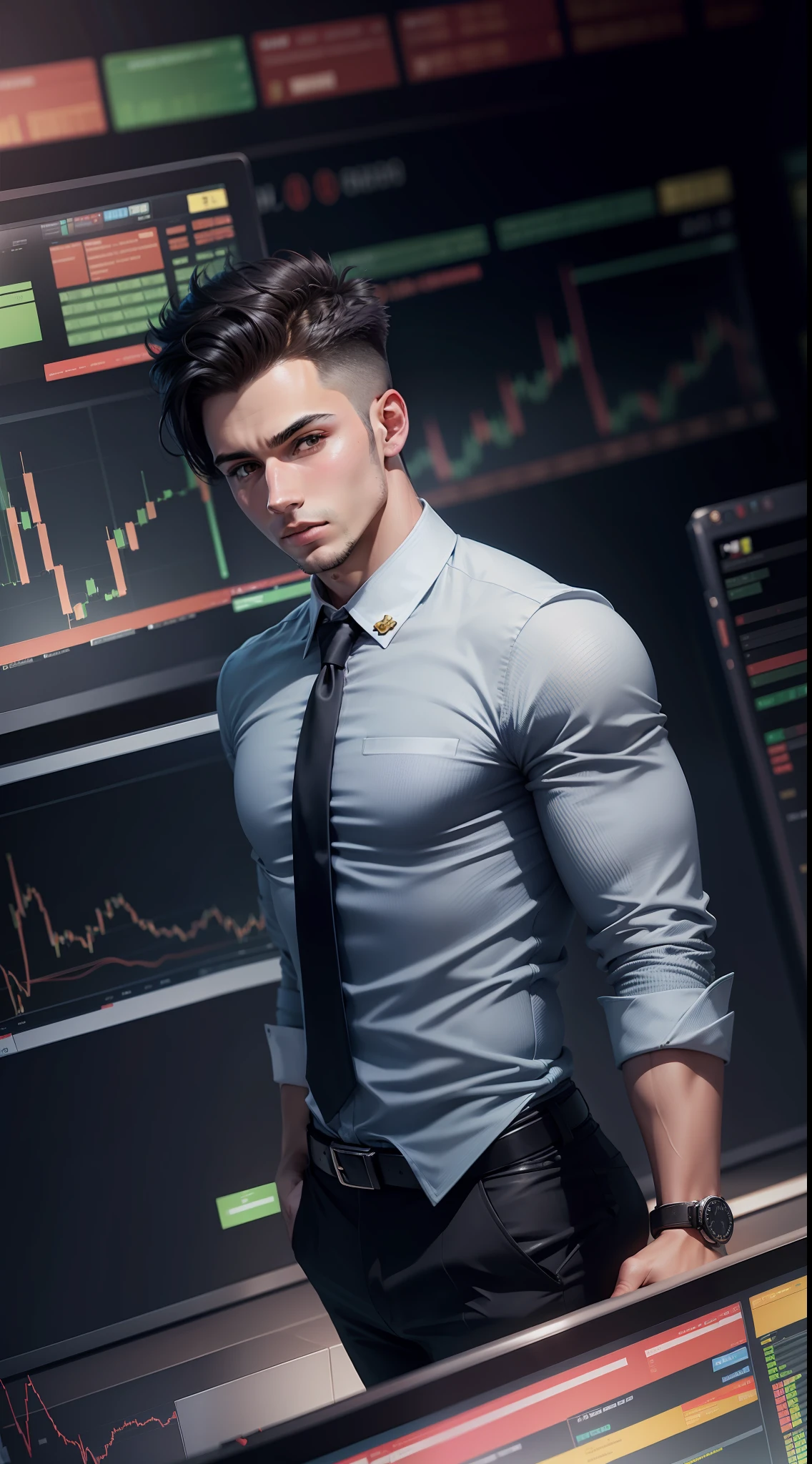super real trading floor with boys traders making money