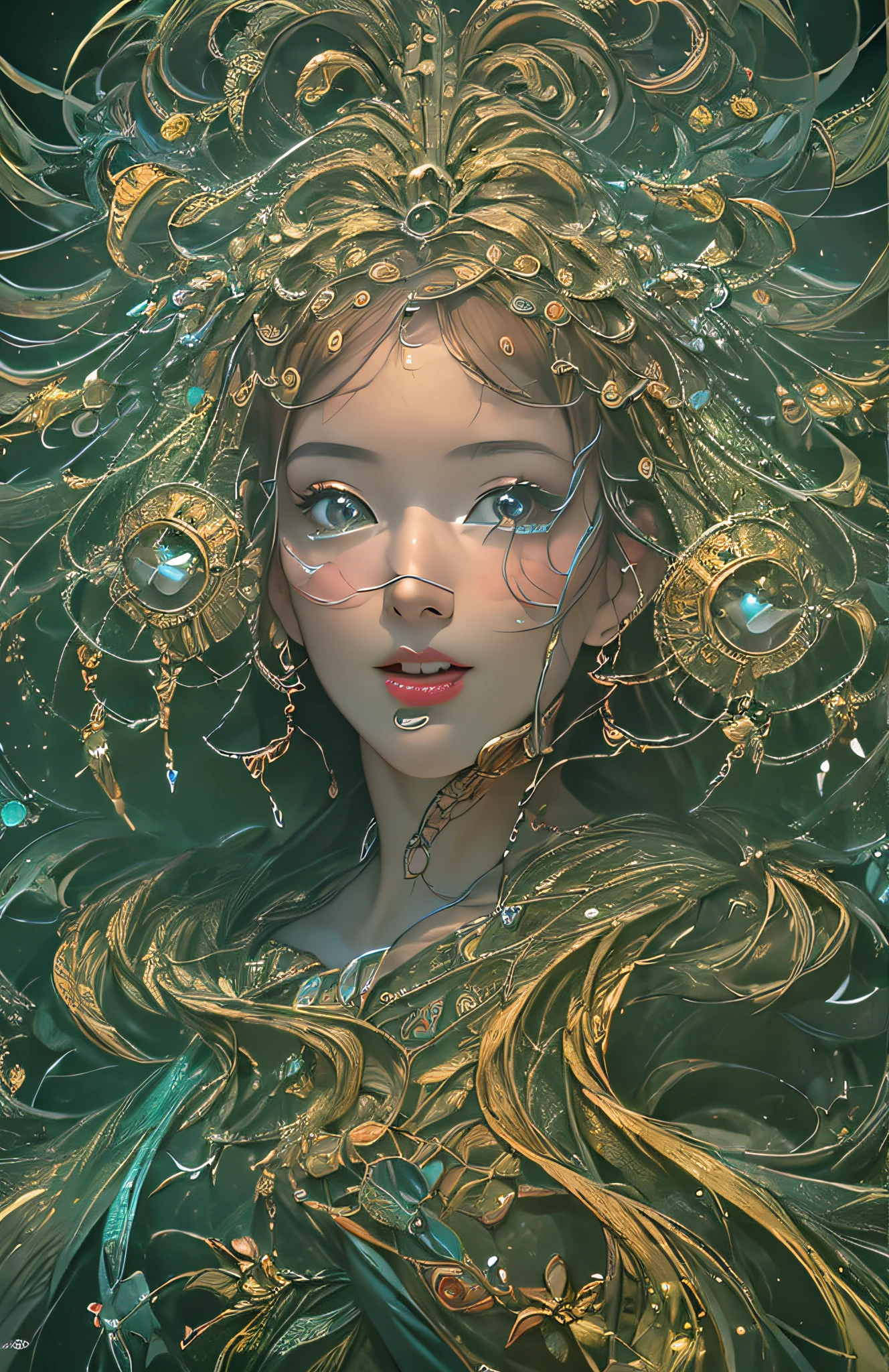 (masterpiece, top quality, best quality, official art, beautiful and aesthetic:1.2), (1girl), extreme detailed,(fractal art:1.3),colorful,highest detailed