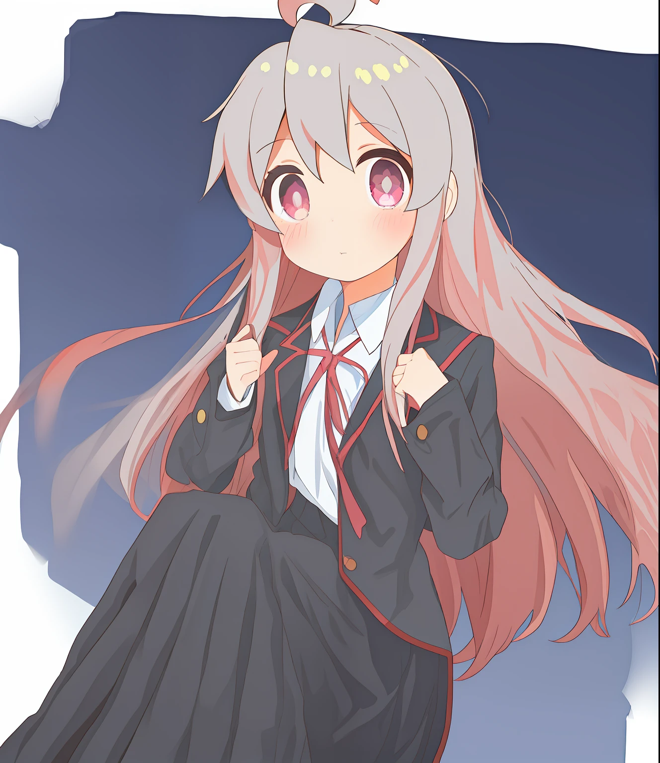 1girll,(oyamamahiro),Pink eyes,Student uniform