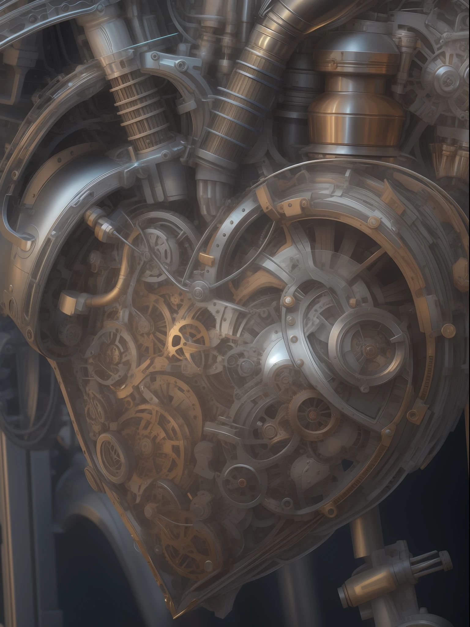 Mechanical heart,8k,realistic mechanical,detail,finetuned