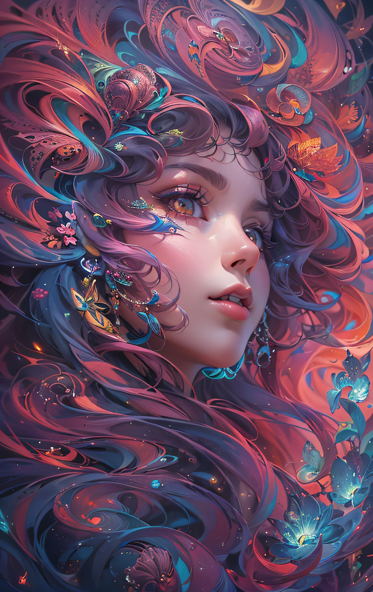 (masterpiece, top quality, best quality, official art, beautiful and aesthetic:1.2), (1girl), extreme detailed,(fractal art:1.3),colorful,highest detailed