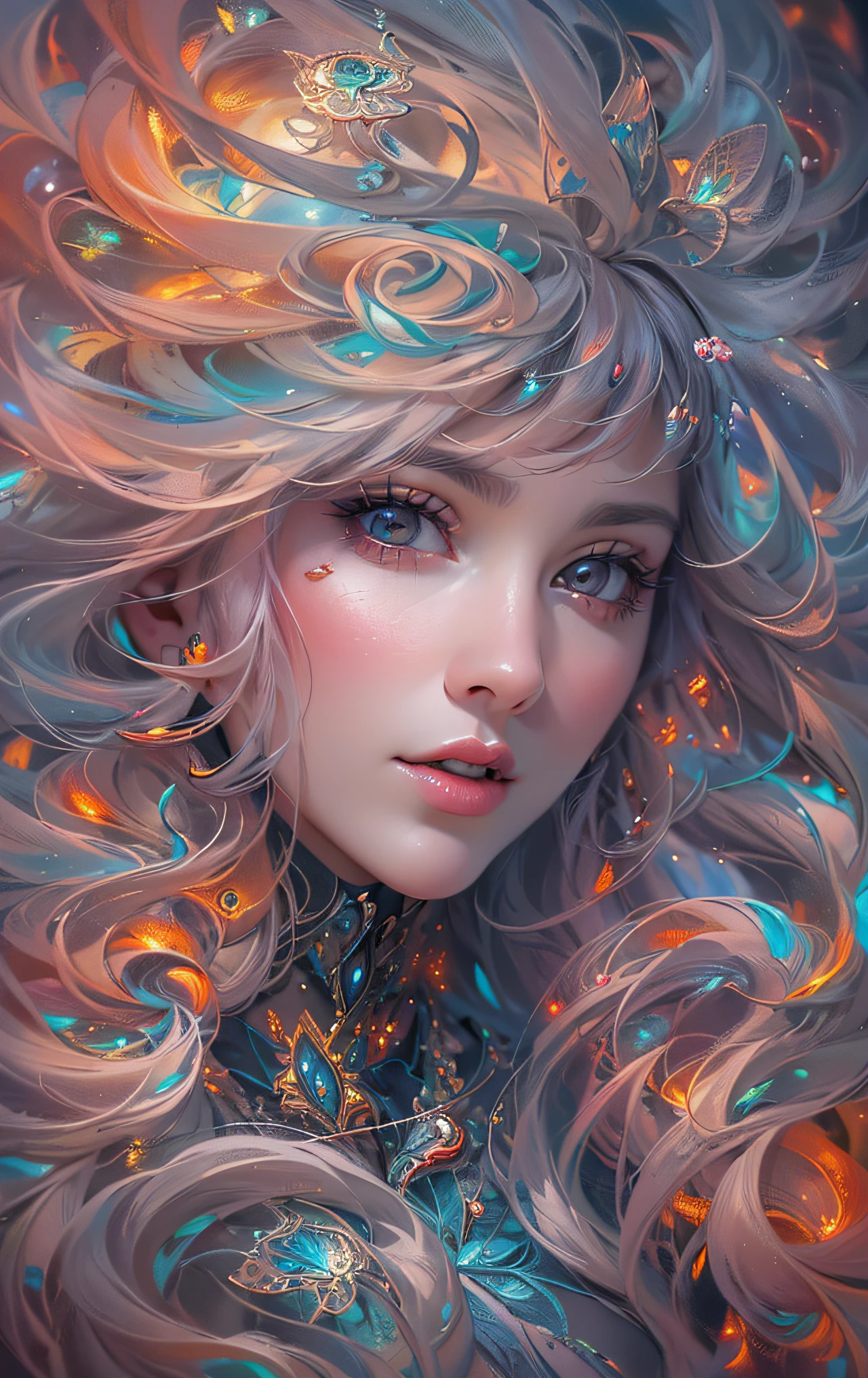 (masterpiece, top quality, best quality, official art, beautiful and aesthetic:1.2), (1girl), extreme detailed,(fractal art:1.3),colorful,highest detailed