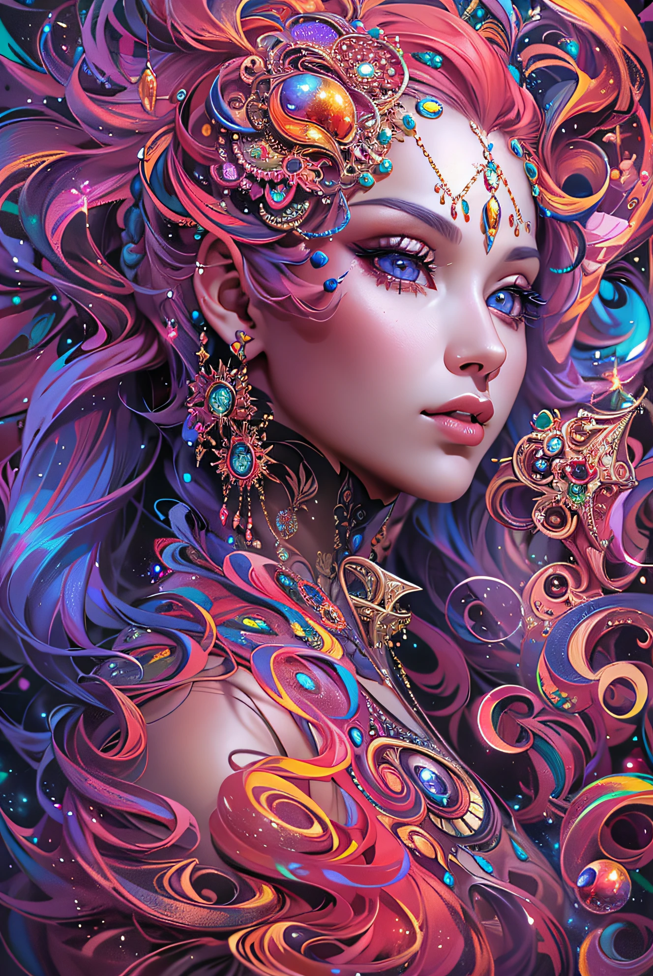 (tmasterpiece,top Quority,best qualtiy,offcial art,Beauty and aesthetics:1.2),(1girl),full bodyesbian,Extremely detailed,(s fractal art:1.3),extremely colorful,Most detailed