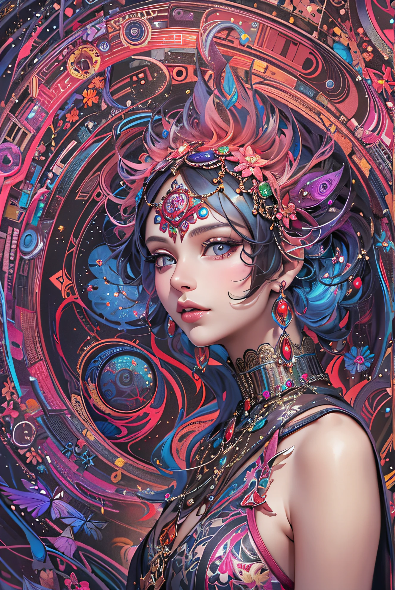 （tmasterpiece，top Quority，best qualtiy，offcial art，Beauty and aesthetics：1.2），（1girl），full bodyesbian，Extremely detailed，（s fractal art：1.3），extremely colorful，Most detailed