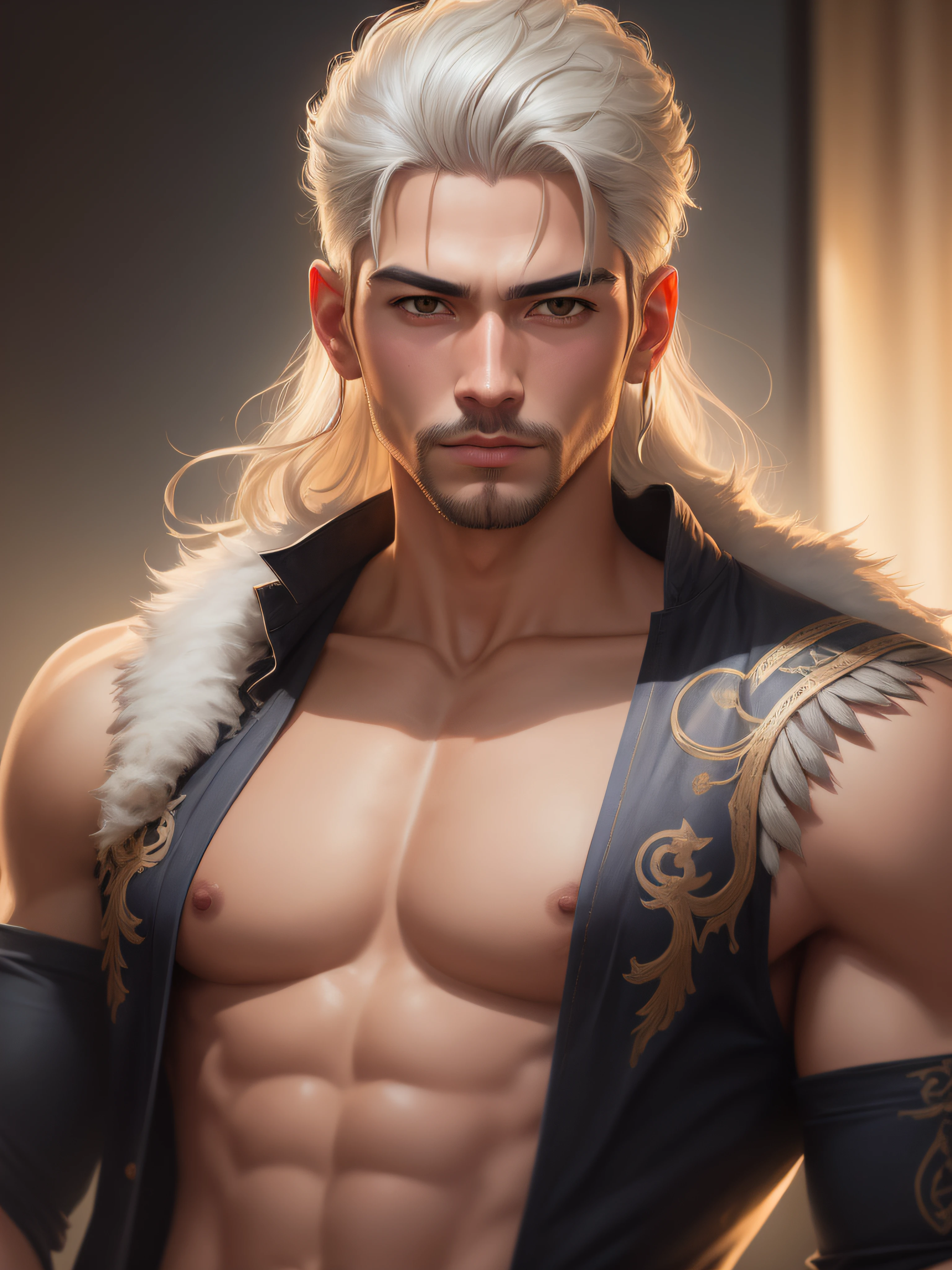 Full potrait of Rugged muscular zeus greek god of lightening, full long white hair highly intricate detailed, light and shadow effects, intricate, highly detailed, art station, concept art, smooth, sharp focus, atmospheric lighting, detailed face, 8 k, hq, by makoto shinkai, stanley artgerm lau, wlop, rossdraws ”