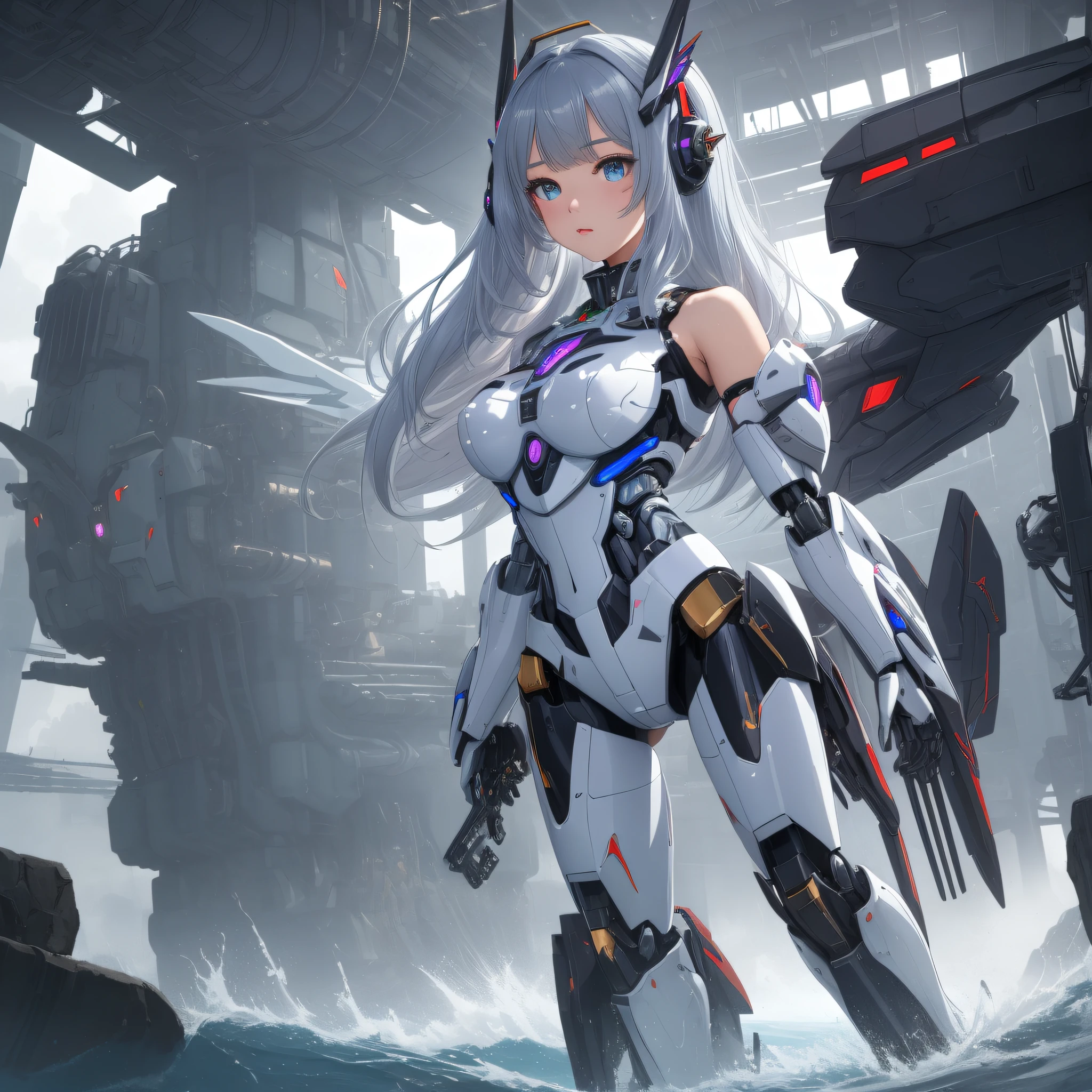 (masterpiece), best quality,{full body},((1 girl)),((beauty detailed eye)),{mecha,huge_filesize},(bare shoulders),science fiction,highly detailed,illustration,extremely detailed CG unity wallpaper,submerge,cinematic lighting,dramatic angle,{{beautiful face}},posing,caustics,fine water surface,,Mechanical wing,Metal wings,Mecha wing,{mecha clothes},robot girl,beautiful detailed face,