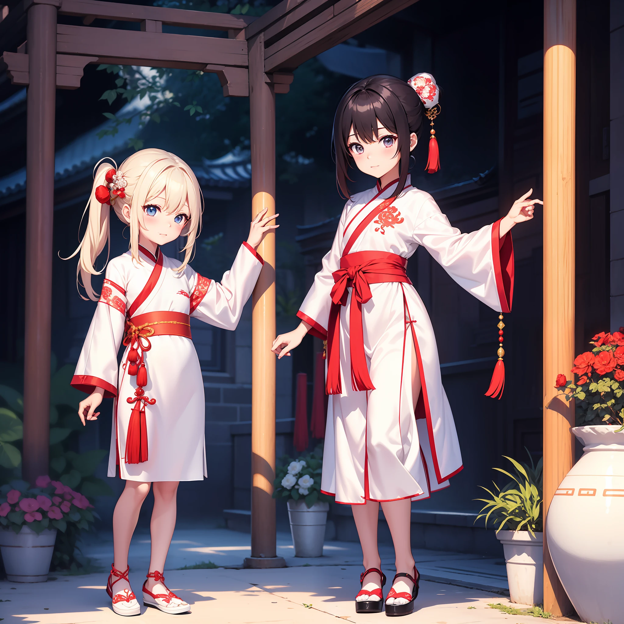 tmasterpiece、Need、China-style、1 woman、tchibi,cloth shoes,white backgrounid,standing on your feet,Side Body,Ancient Chinese clothing,校服,Various colors,Embroidery pattern
clear,Q version of cartoon,