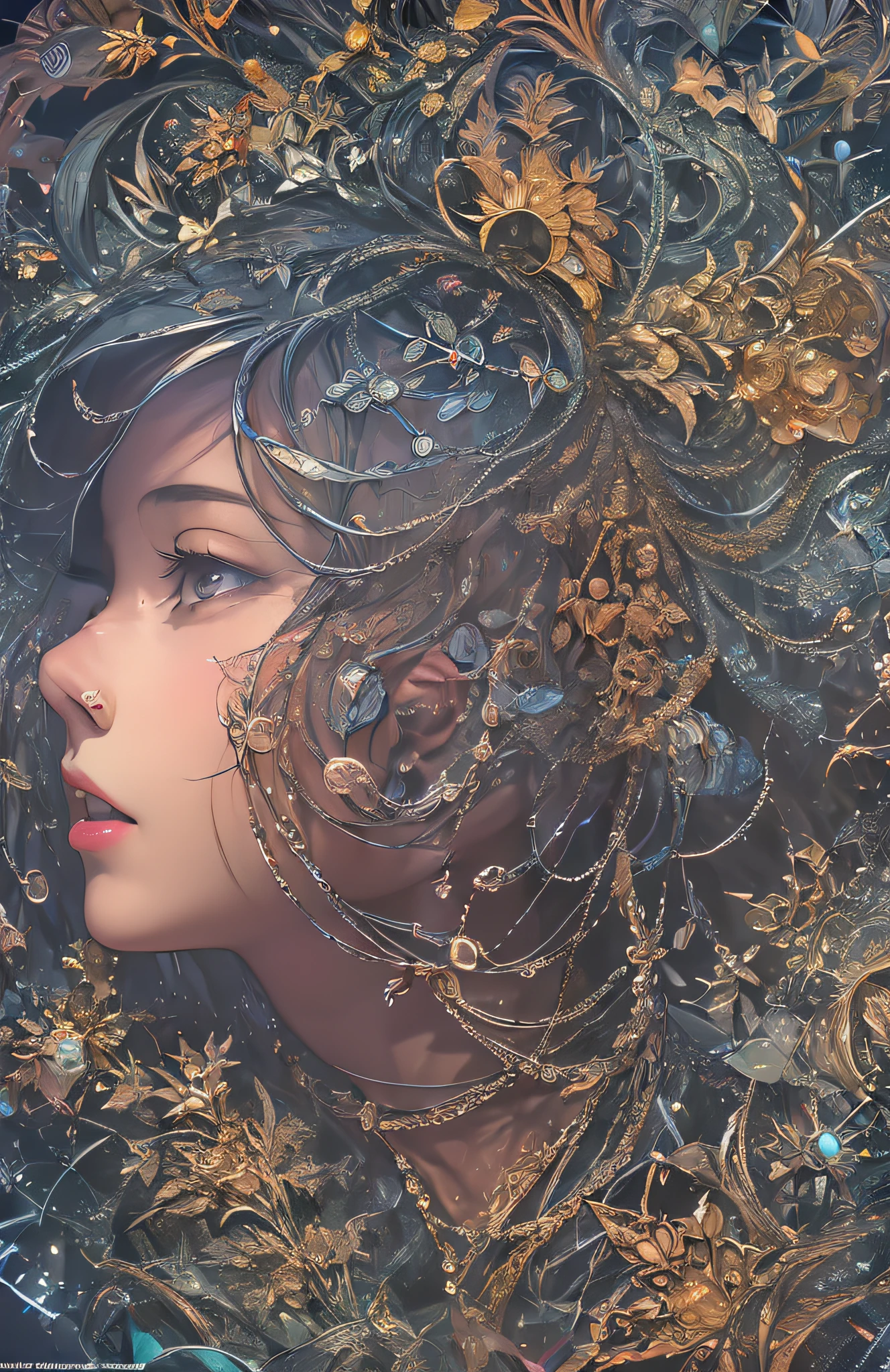 (masterpiece, top quality, best quality, official art, beautiful and aesthetic:1.2), (1girl), extreme detailed,(fractal art:1.3),colorful,highest detailed