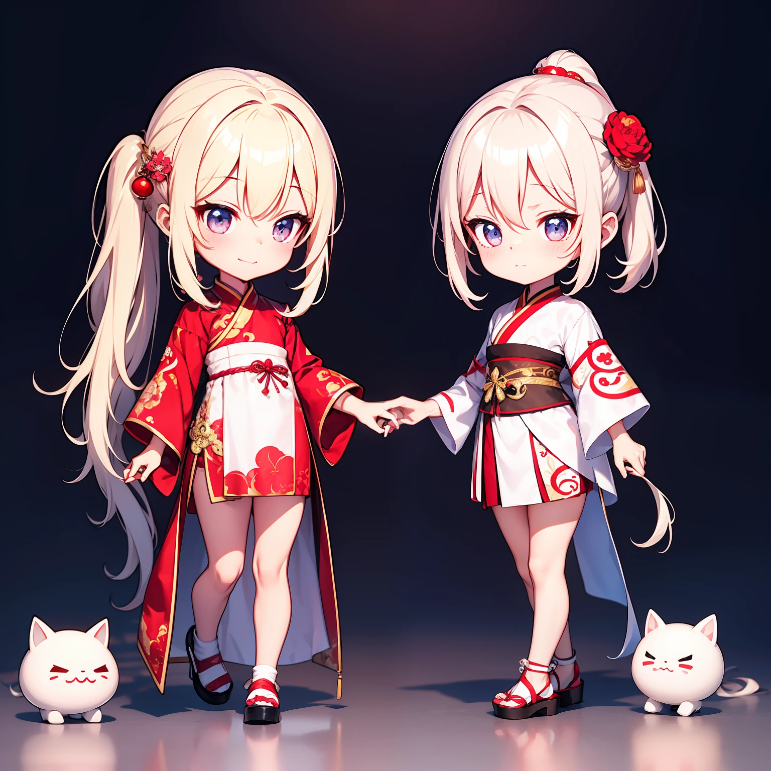 tmasterpiece、Need、China-style、1 woman、tchibi,Cloth shoes,white backgrounid,standing on your feet,Side Body,on back,Ancient Chinese clothing,校服,Various colors,Embroidery pattern clear,Q version of cartoon,