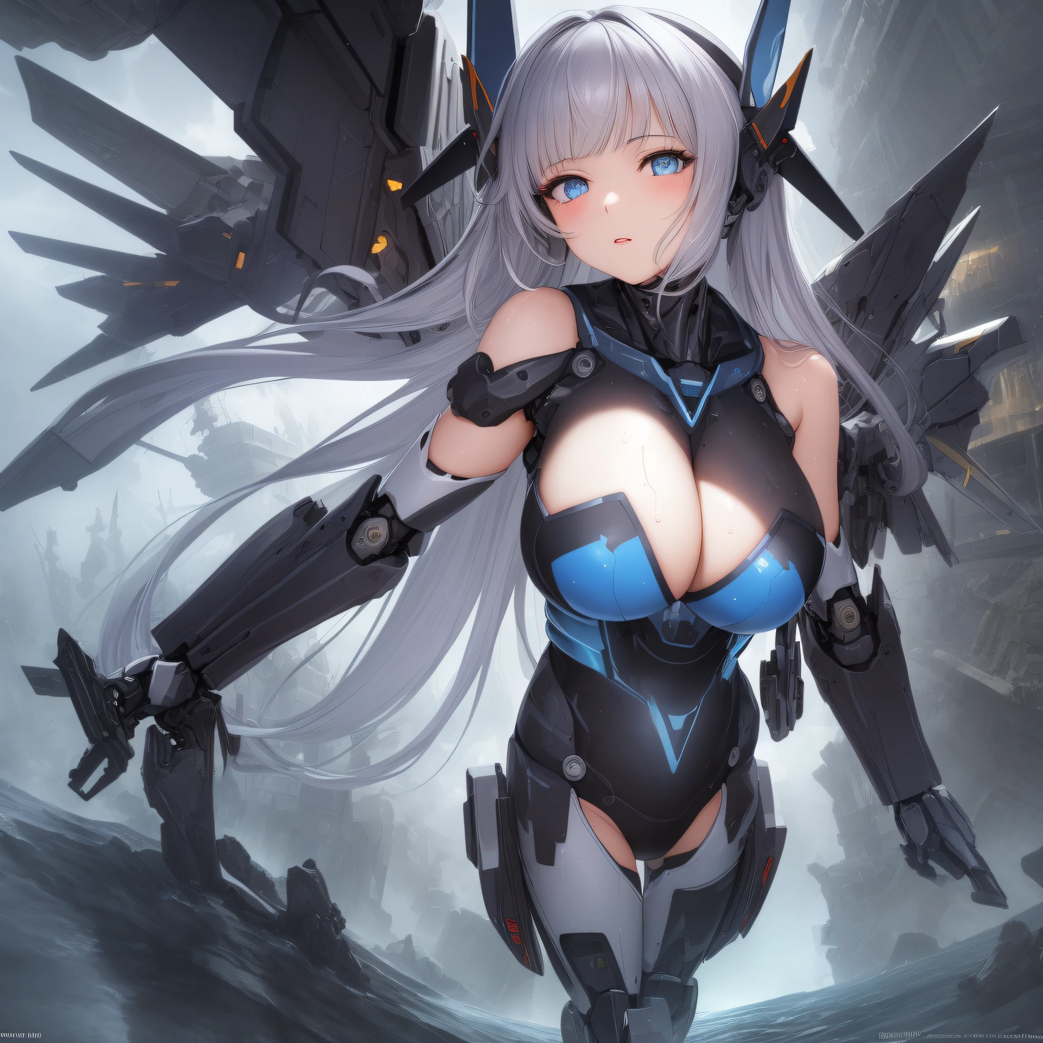 (masterpiece), best quality,{full body},((1 girl)),((beauty detailed eye)),{mecha,huge_filesize},(bare shoulders),science fiction,highly detailed,illustration,extremely detailed CG unity wallpaper,submerge,cinematic lighting,dramatic angle,{{beautiful face}},posing,caustics,fine water surface,,Mechanical wing,Metal wings,Mecha wing,{mecha clothes},robot girl,beautiful detailed face,