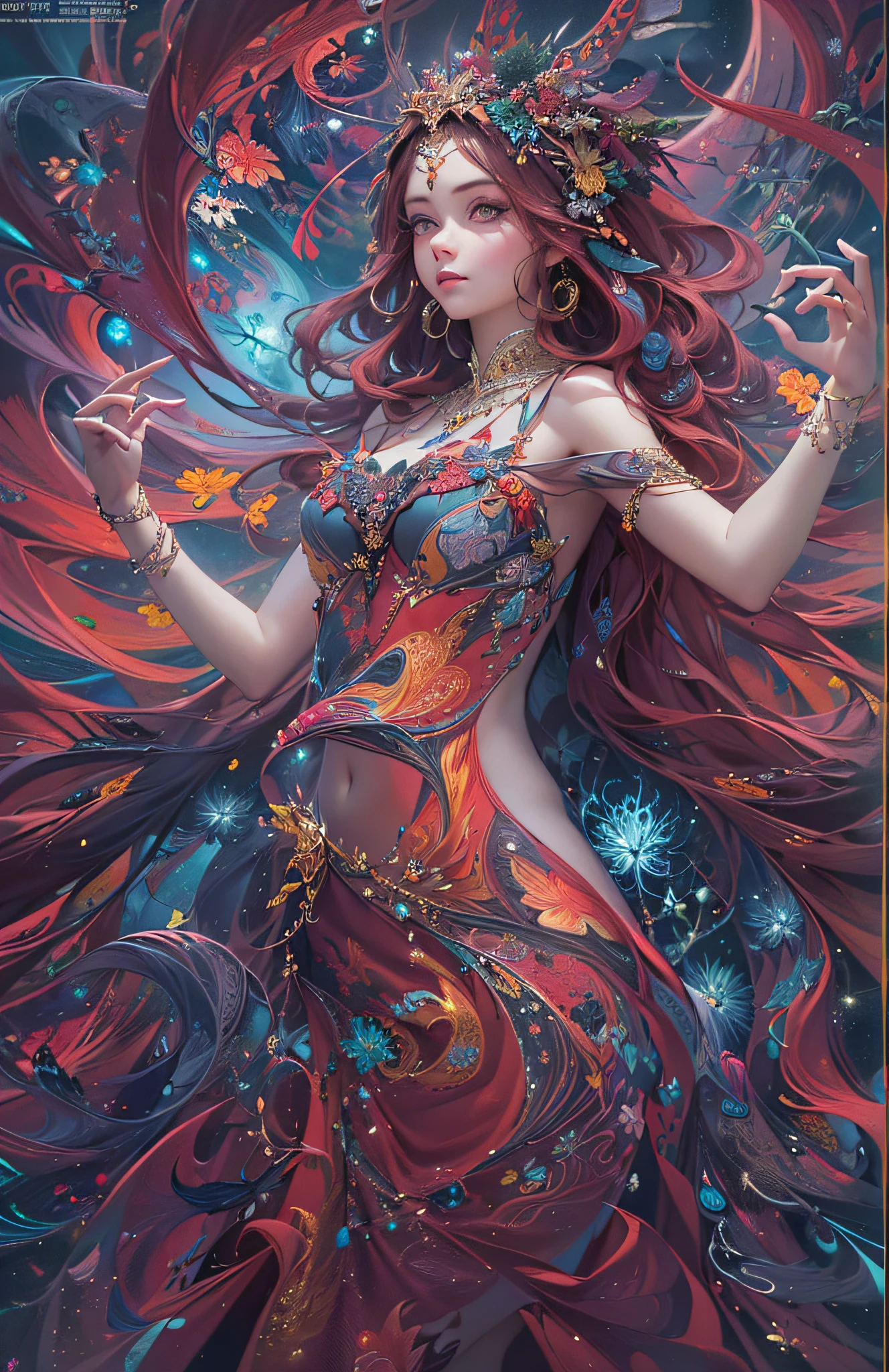 (masterpiece, top quality, best quality, official art, beautiful and aesthetic:1.2), (1girl), extreme detailed,(fractal art:1.3),colorful,highest detailed