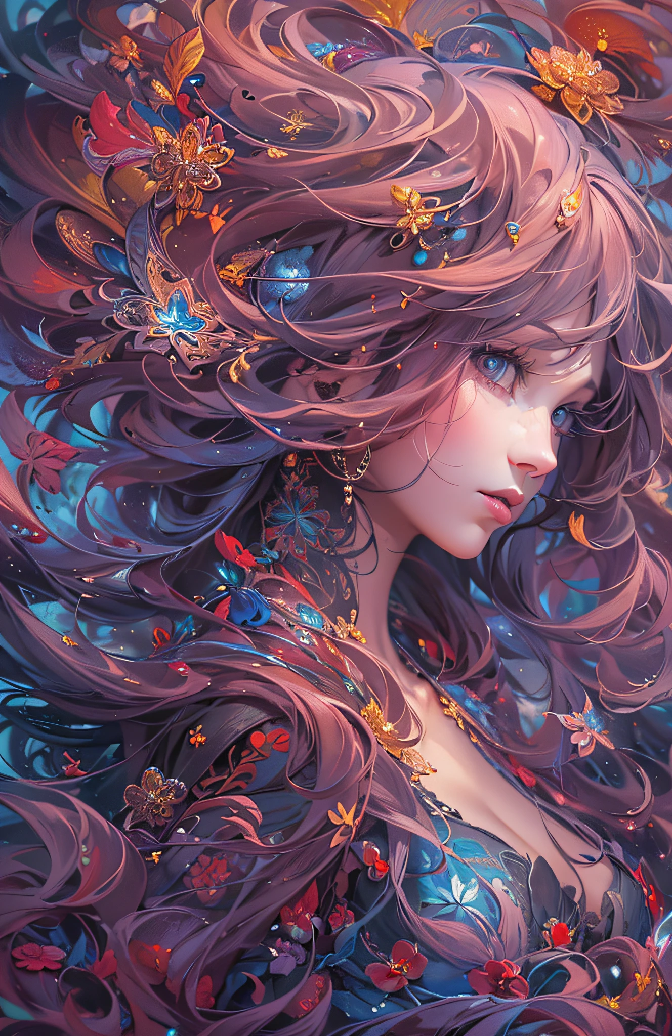 (masterpiece, top quality, best quality, official art, beautiful and aesthetic:1.2), (1girl), extreme detailed,(fractal art:1.3),colorful,highest detailed
