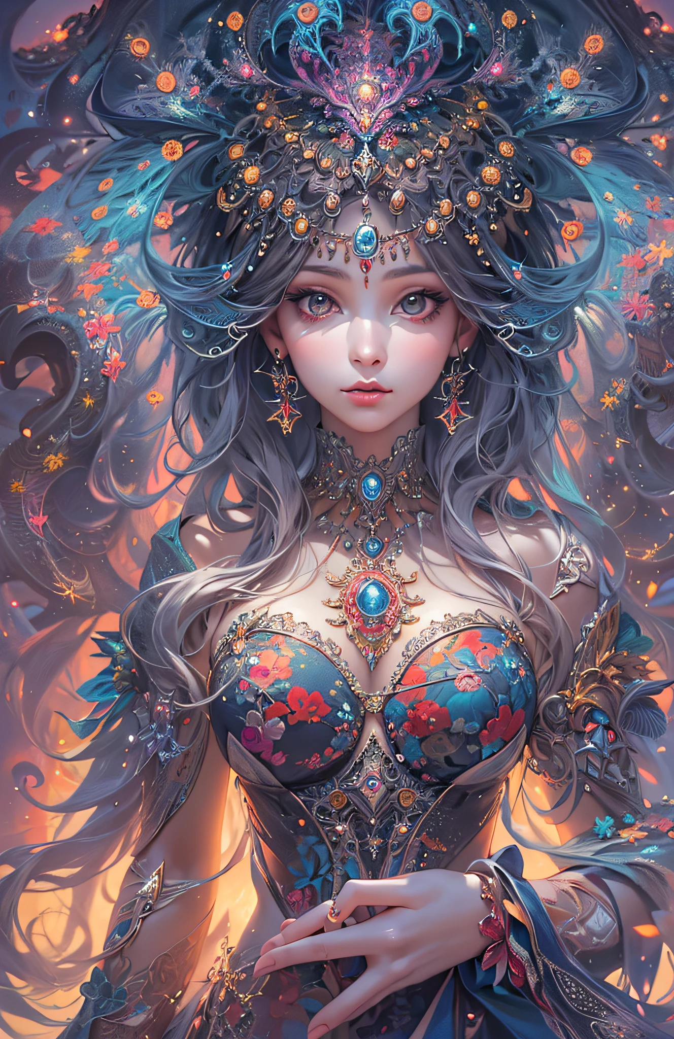 (masterpiece, top quality, best quality, official art, beautiful and aesthetic:1.2), (1girl), extreme detailed,(fractal art:1.3),colorful,highest detailed