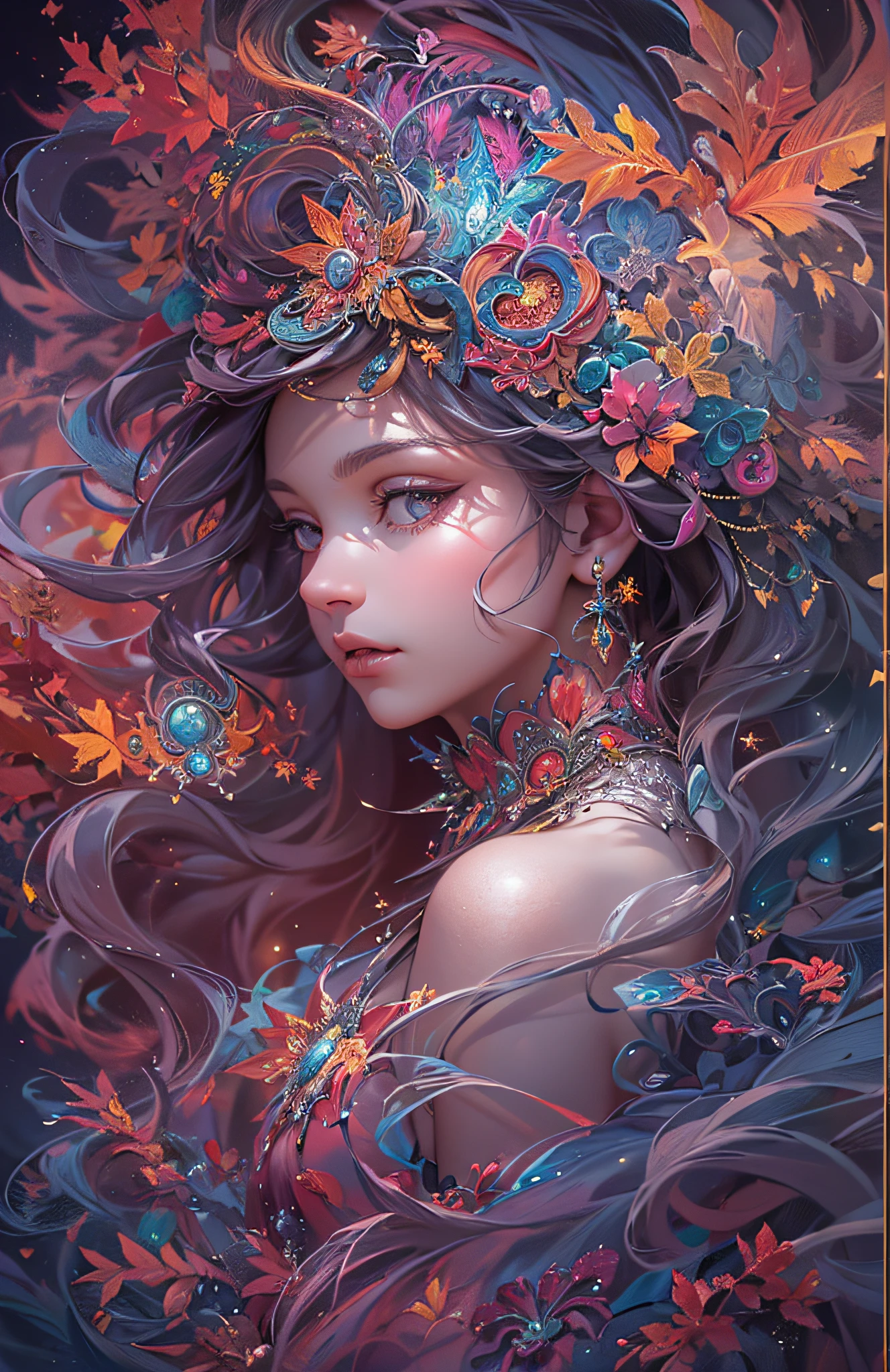 (masterpiece, top quality, best quality, official art, beautiful and aesthetic:1.2), (1girl), extreme detailed,(fractal art:1.3),colorful,highest detailed
