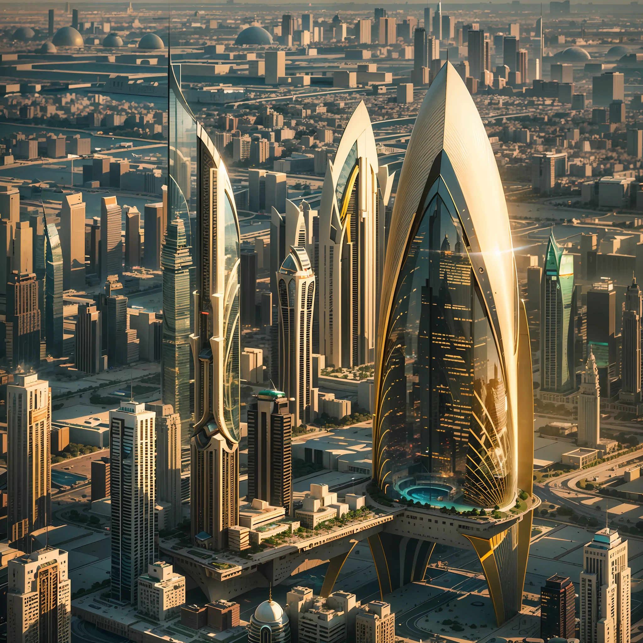 Enter a fascinating vision of the future through captivating futuristic imagery of the city of Dubai. The towering giant skyscraper is decorated with gold ornaments and a smooth glass curtain wall，pierce the sky, The vibrant lights of the city that never sleeps. In the midst of a bustling cityscape, An iconic giant pyramid-style high-tech building, Its architectural marvels are enhanced in a futuristic style. When the hovercar glides easily through the air，The city is full of life，Full of life。，Full of life。，Full of life。，Full of life。，Full of life。，Full of life。，Full of wealth。，Full of luxury。，Full of technology。。, State-of-the-art technology blends seamlessly with traditional Arabian luxury urban structures. This stunning work of art, Use Pixai to bring powerful AI models to life, Show the limitless creativity and possibilities of our imagination. Experience the future of the cityscape at Pixai，Immerse yourself in a visionary world of art