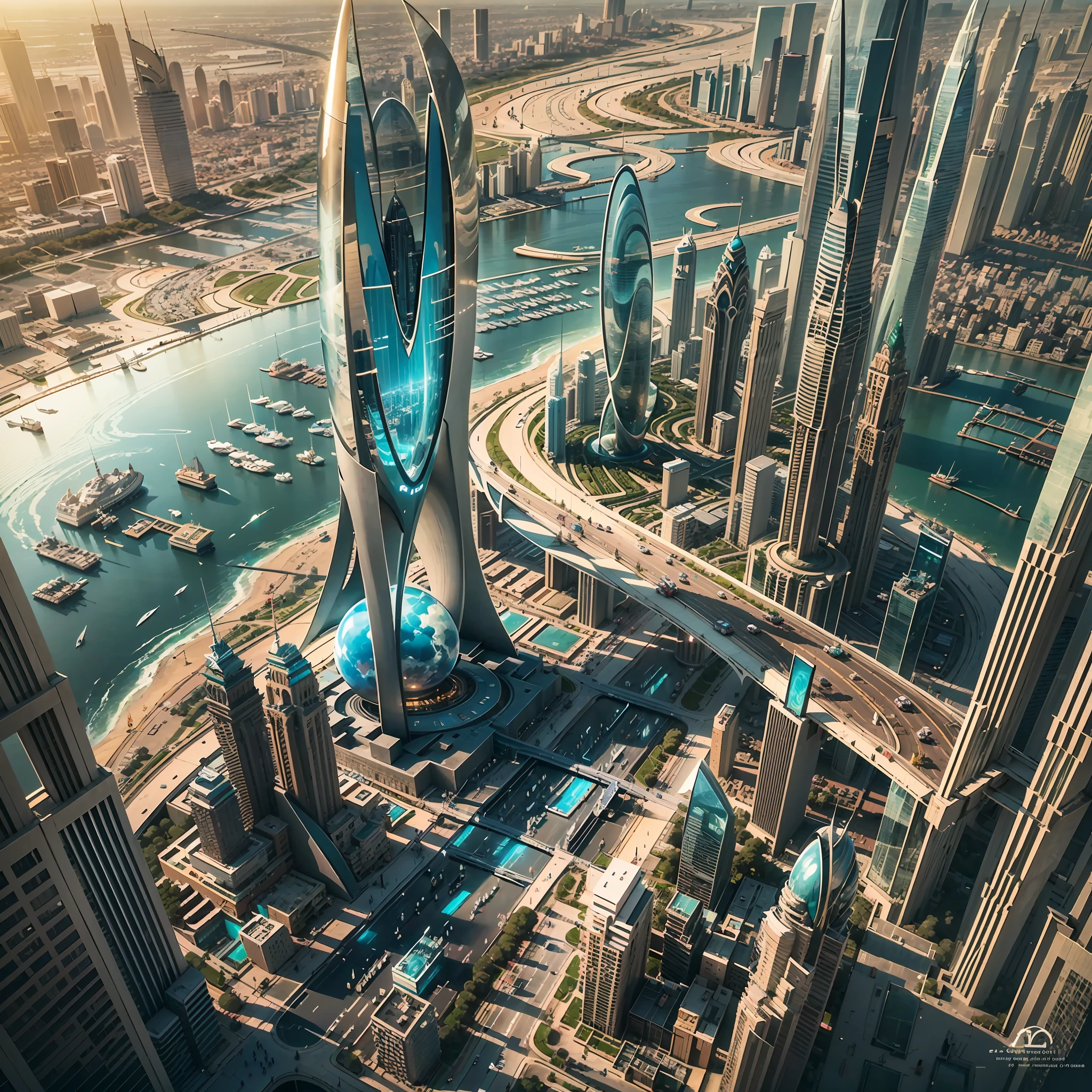 Enter a fascinating vision of the future through captivating futuristic imagery of the city of Dubai. The towering giant skyscraper is decorated with gold ornaments and a smooth glass curtain wall,pierce the sky, The vibrant lights of the city that never sleeps. In the midst of a bustling cityscape, An iconic giant pyramid-style high-tech building, Its architectural marvels are enhanced in a futuristic style. When the hovercar glides easily through the air,The city is full of life,Full of life。,Full of life。,Full of life。,Full of life。,Full of life。,Full of life。,Full of wealth。,Full of luxury。,Full of technology。。, State-of-the-art technology blends seamlessly with traditional Arabian luxury urban structures. This stunning work of art, Use Pixai to bring powerful AI models to life, Show the limitless creativity and possibilities of our imagination. Experience the future of the cityscape at Pixai,Immerse yourself in a visionary world of art
