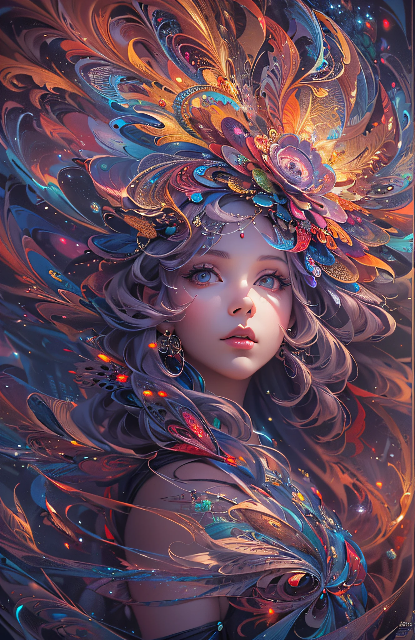 (masterpiece, top quality, best quality, official art, beautiful and aesthetic:1.2), (1girl), extreme detailed,(fractal art:1.3),colorful,highest detailed