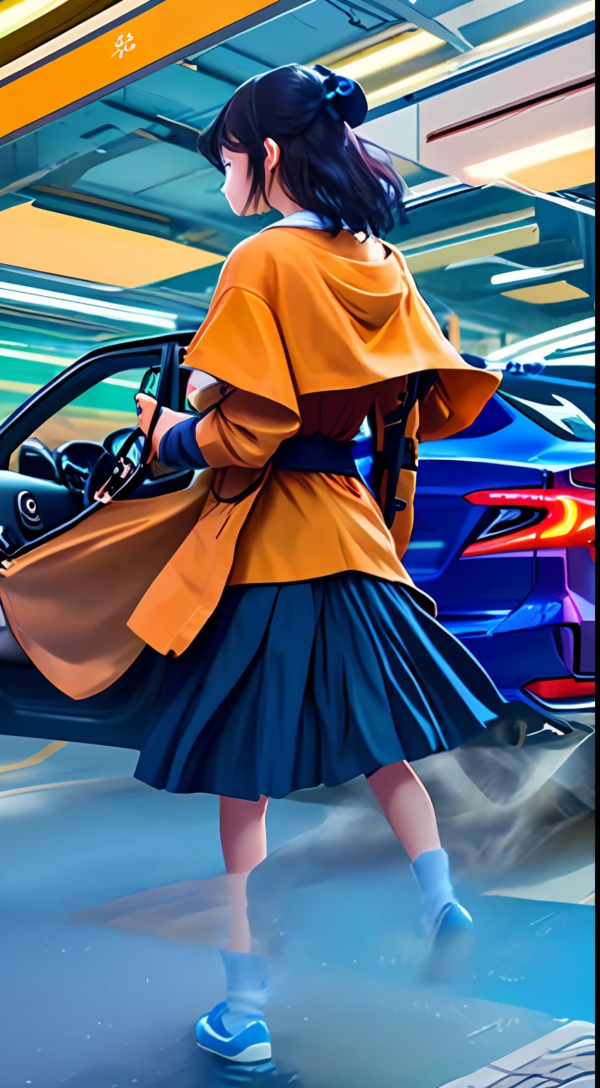 "authenticity、Innovative、Generate a female figure that personifies Toyota Motor Corporation that embodies the trait of eco-friendliness。Expressing Toyota's reliability that has been continued for many years、Include elements that suggest advancement in automotive technologies such as hybrid and autonomous driving。Moreover、Please also incorporate elements that show Toyota's stance of continuing to make environmentally friendly cars。"
