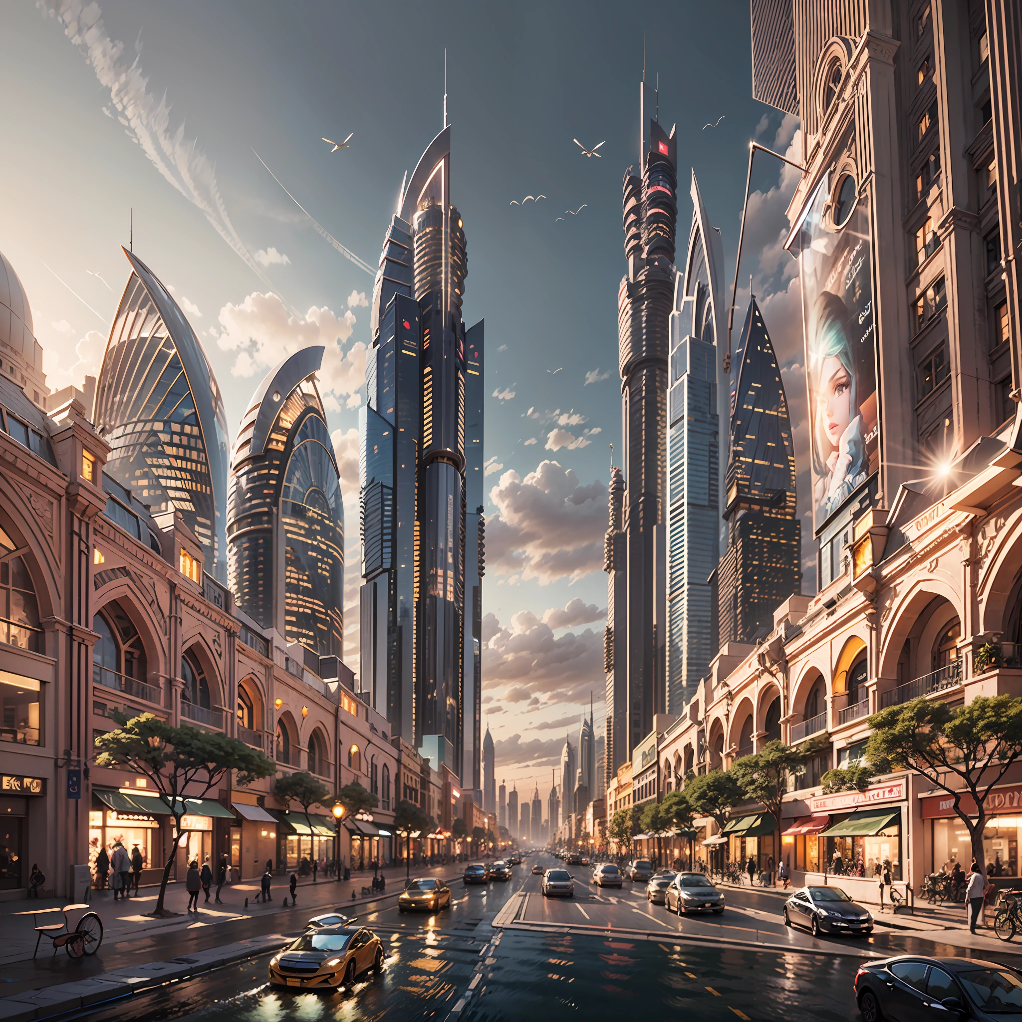 Enter a fascinating vision of the future through captivating futuristic imagery of the city of Dubai. The towering giant skyscraper is decorated with gold ornaments and a smooth glass curtain wall,pierce the sky, The vibrant lights of the city that never sleeps. In the midst of a bustling cityscape, An iconic giant pyramid-style high-tech building, Its architectural marvels are enhanced in a futuristic style. When the hovercar glides easily through the air,The city is full of life,Full of life。,Full of life。,Full of life。,Full of life。,Full of life。,Full of life。,Full of life。,Full of wealth。,Full of luxury。,Full of technology。。, State-of-the-art technology blends seamlessly with traditional Arabian luxury urban structures. This stunning work of art, Wearing a luxurious Arabian burqa,Arab beauty masked with gold veil,Standing on Balcony,Watch as magnificent cities use Pixai to bring powerful AI models to life, Show the limitless creativity and possibilities of our imagination. Experience the future of the cityscape at Pixai,Immerse yourself in a visionary world of art