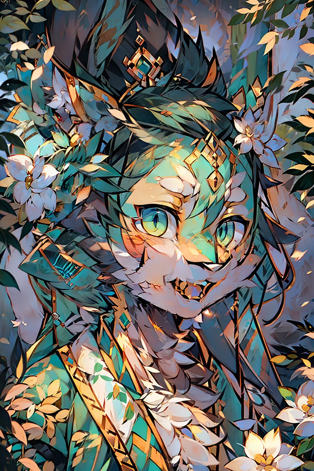 Close up portrait of woman in green dress and flowers in hair, palatial palace , a girl in hanfu, beautiful character painting, artwork in the style of guweiz, guweiz, by Yang J, a beautiful fantasy empress, beautiful digital works of art, a beautiful artwork illustration, by Li Song, in the art style of bowater