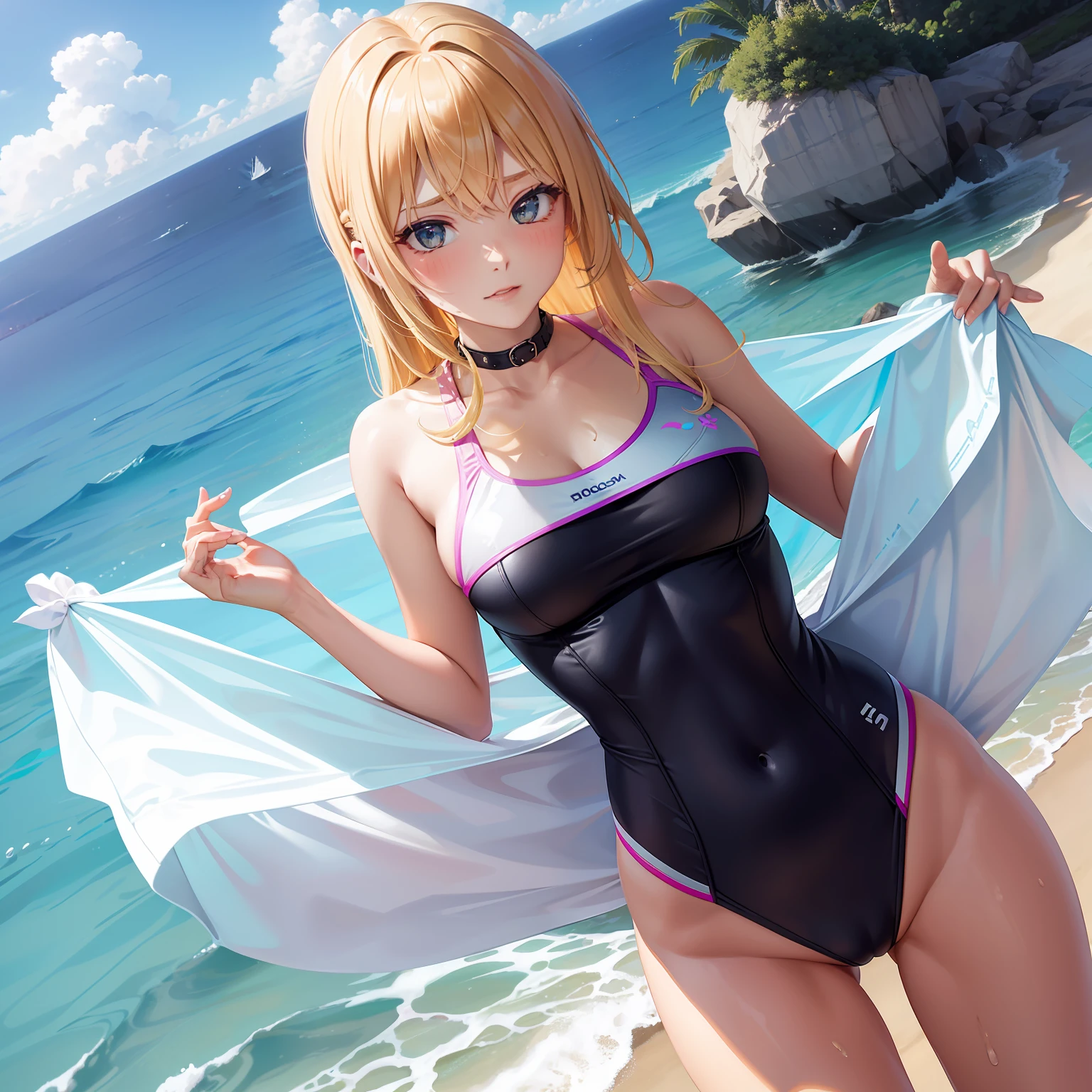 "High-fork swimsuit" Lean