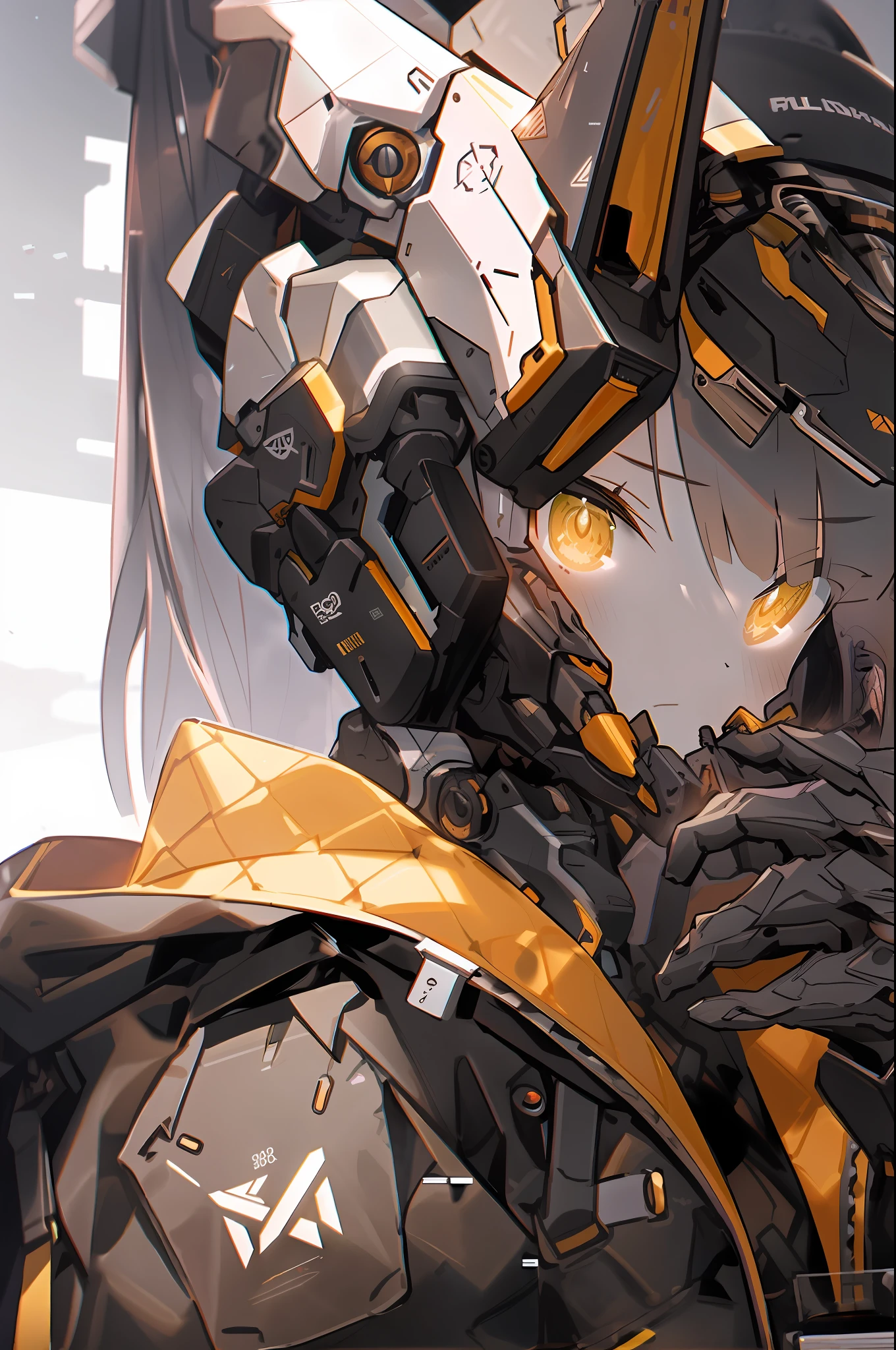 there is a robot that is standing in front of a building, Detailed digital anime art, anime mecha aesthetic, cyberpunk anime girl mech, Digital cyberpunk anime art, Best anime 4k konachan wallpaper, High quality digital concept art, trending on artstation pixiv, From Arknights, mecha asthetic, Badass anime 8 K, ultra detailed game art