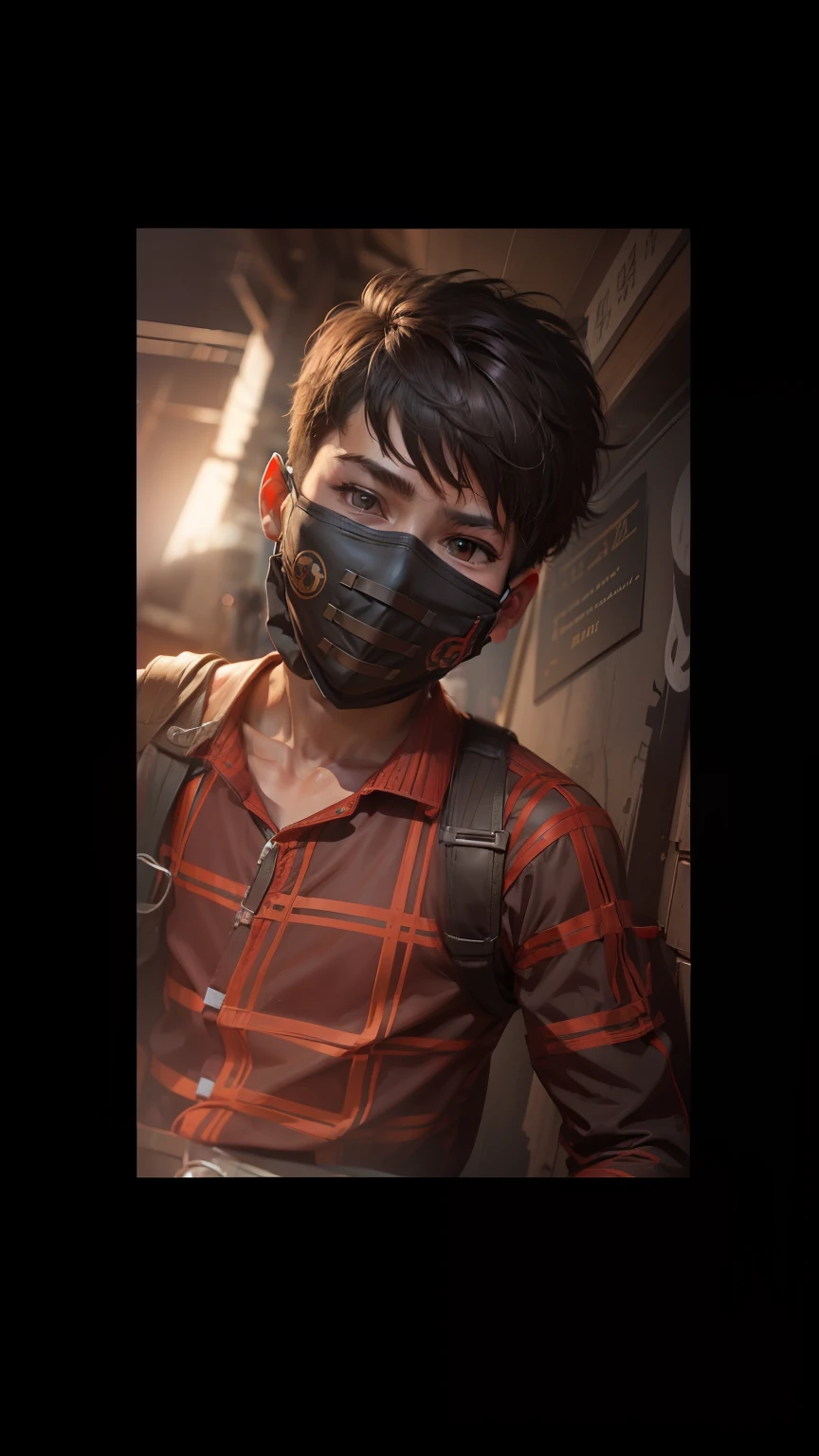 Hendsome boy  background mask boy