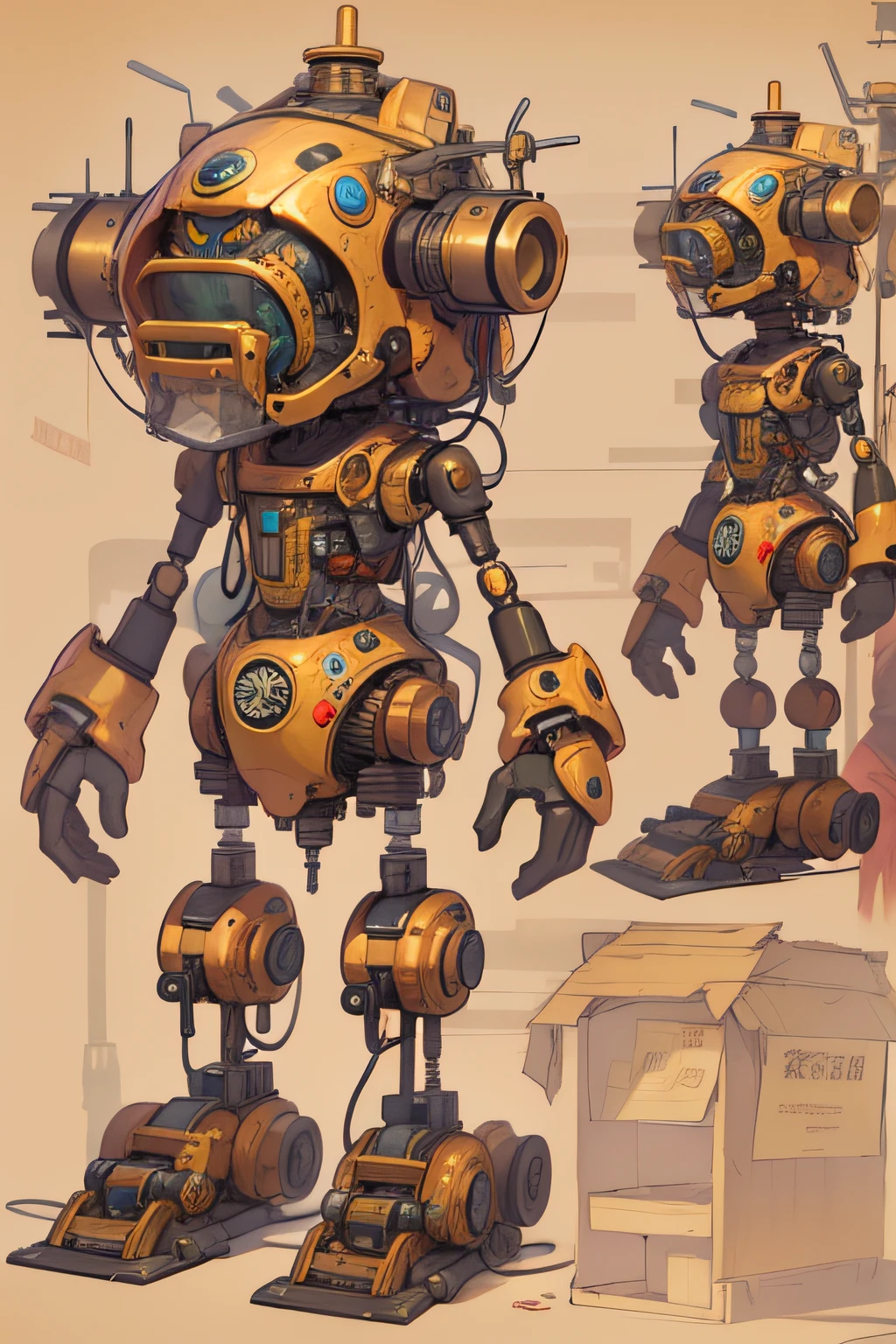 Steampunk style humanoid robot
