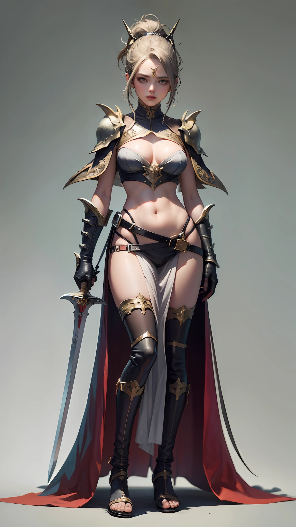 Prompt: ``annoy girl holding long sword ,  bloody background,  annoy face , hyper detailed ,full body view``
Model: Digital --auto --s2