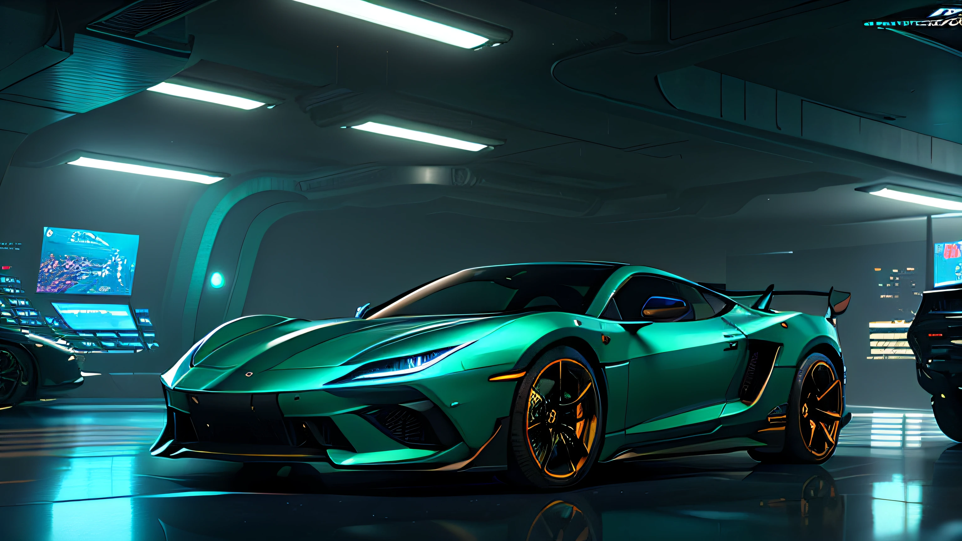 Photorealistic, ,Best quality,Masterpiece,Highly detailed,Ultra-detailed,Futuristic sports car for cyberpunk cities. 4K 3D Rendering Unreal Engine 5 Render with Blender and Octane Surrealist global illumination from photorealistic Greg Rutkowski Loish Raders Ferdinand Naboo Makoto Shinkai Tako Trends on CGhSociety