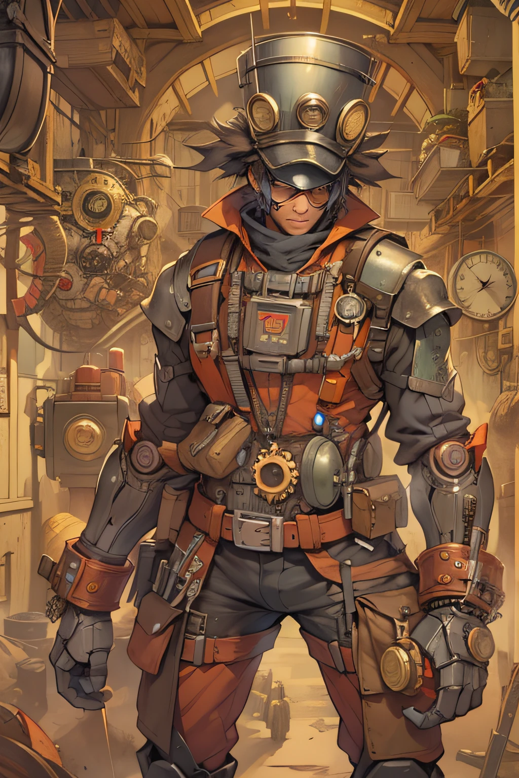 steampunk style robot man
