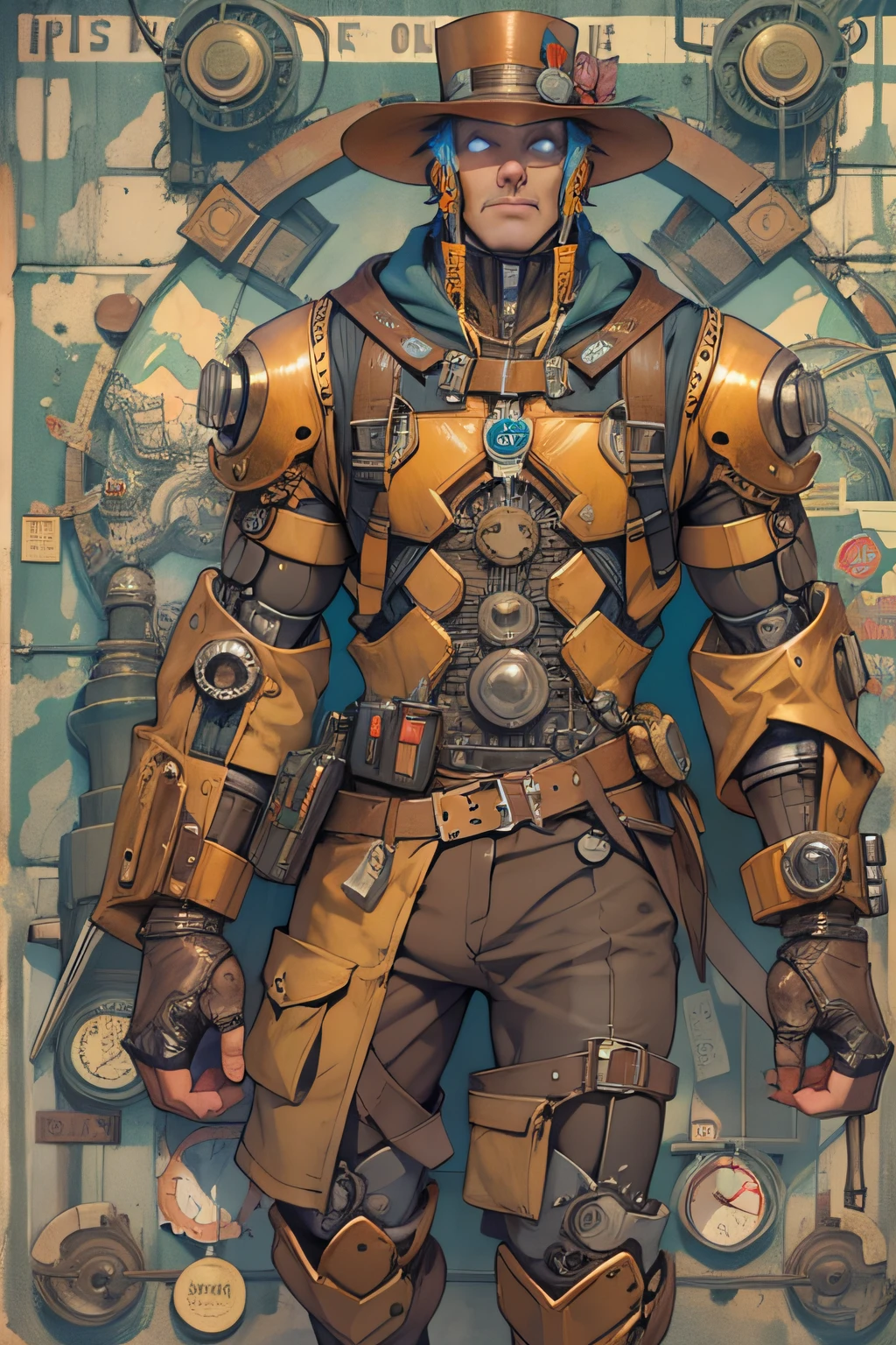 steampunk style robot man