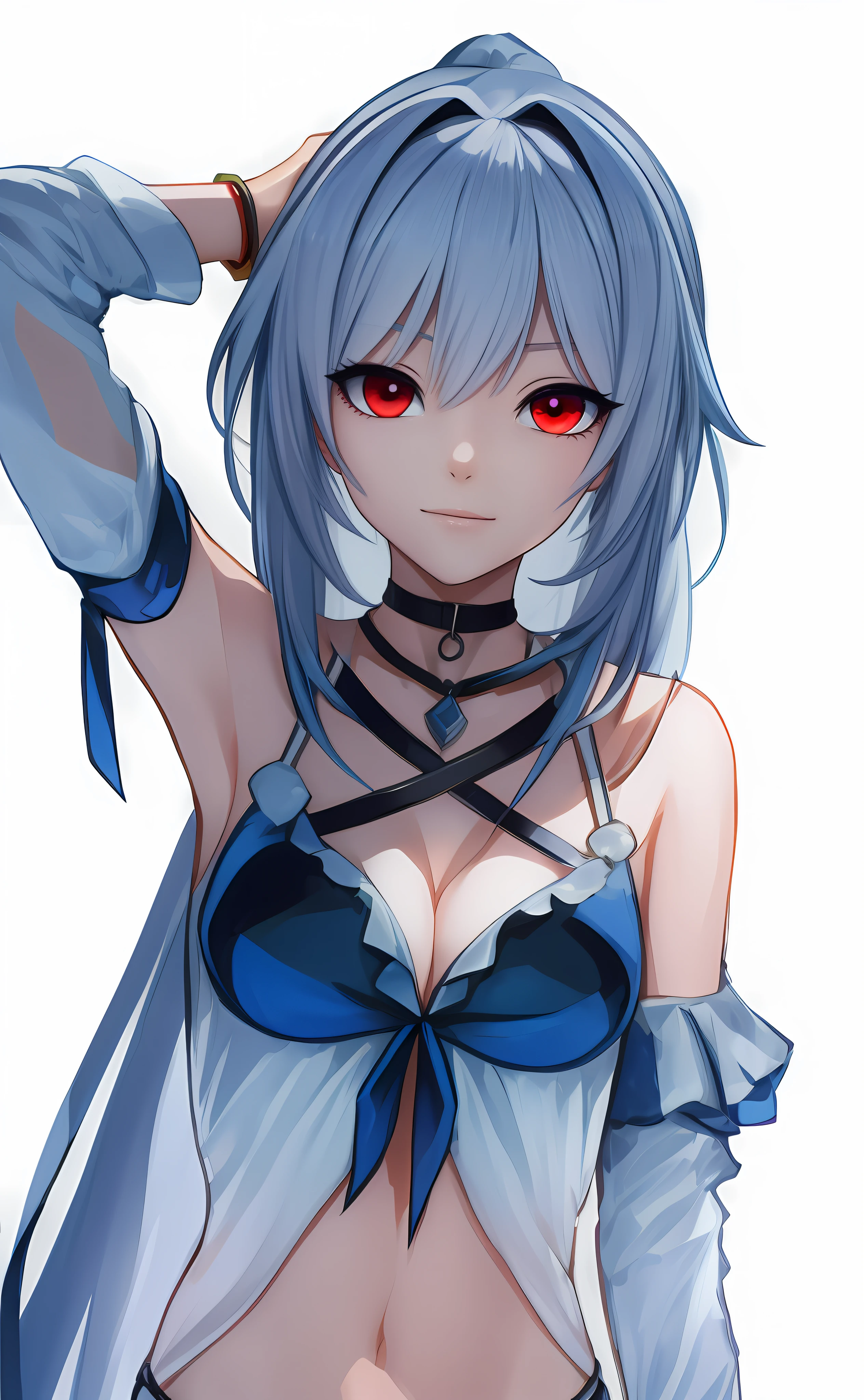 White hair and red eyes