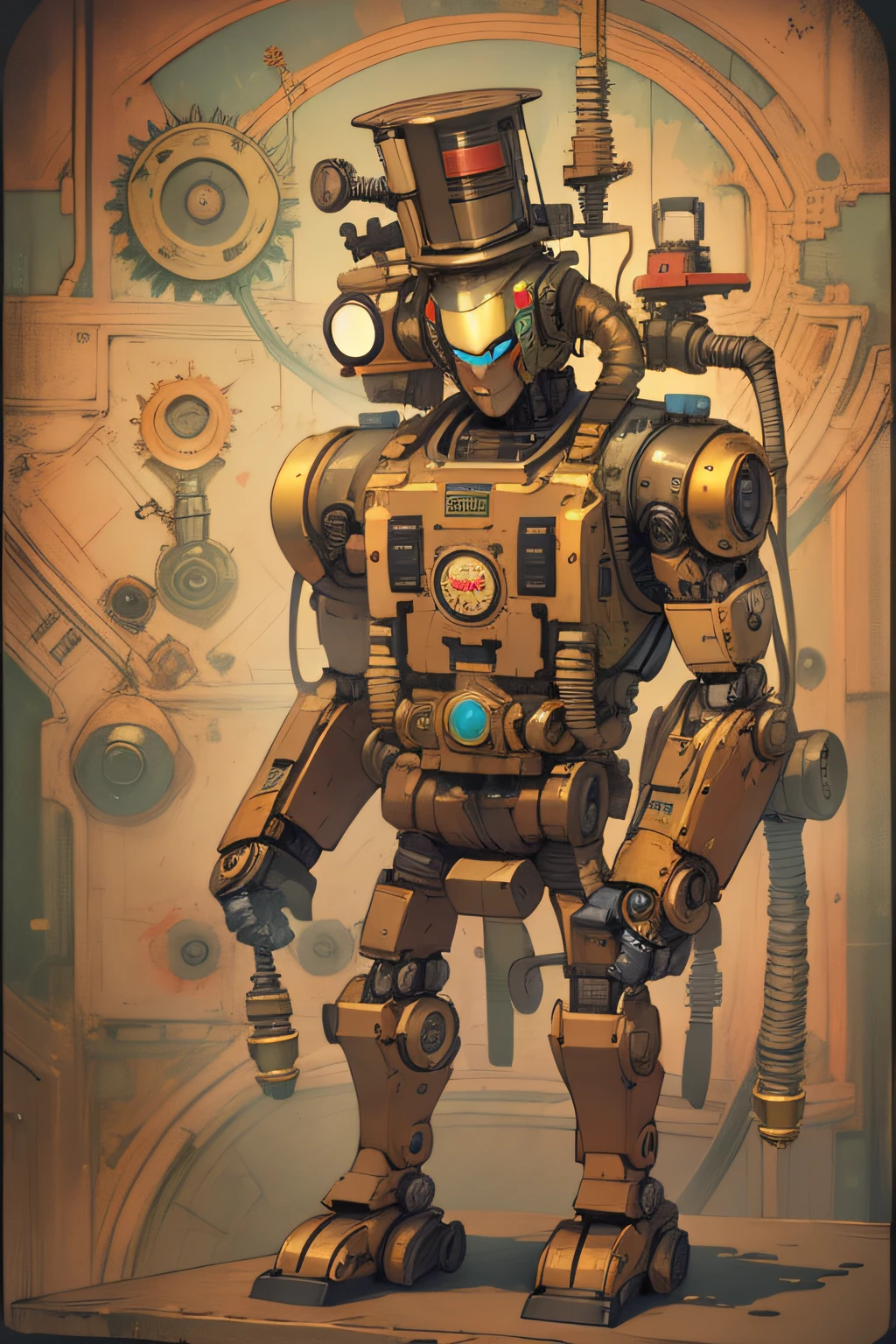 Steampunk style robot man