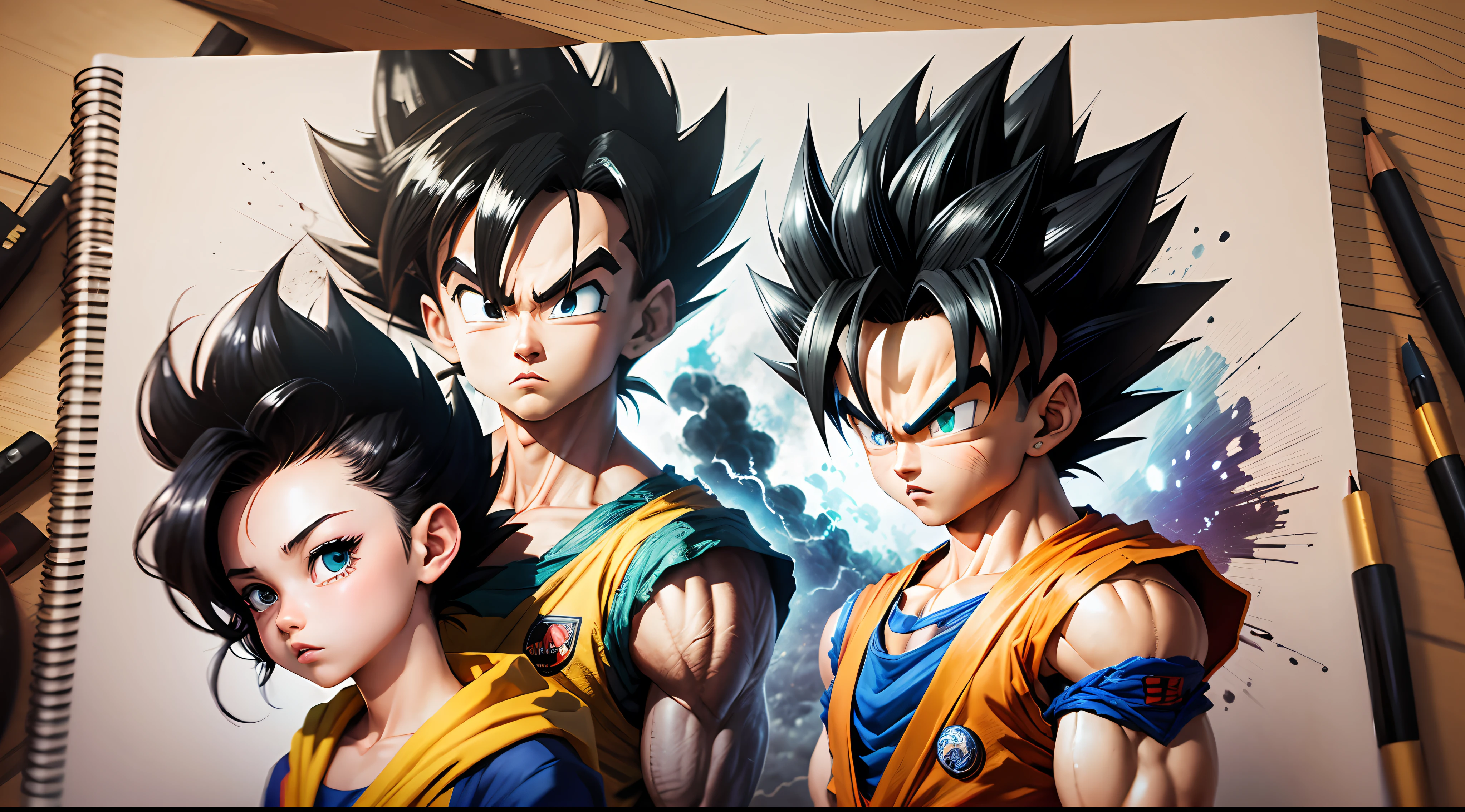 Dragon Ball Goku consists of - Art - O - Dragon, hand drawn, pencil ink, Vegeta, with Vegeta hair, Prince Vegeta, Dragon Ball Art Style, Wild Spike Black Saiyan Hair, Akira Toriyama style, Dragon Ball concept art, inspired by Seki Toriyama, Dragon Ball style, HD artwork, character Dragon Ball, Dragon Ball Z style