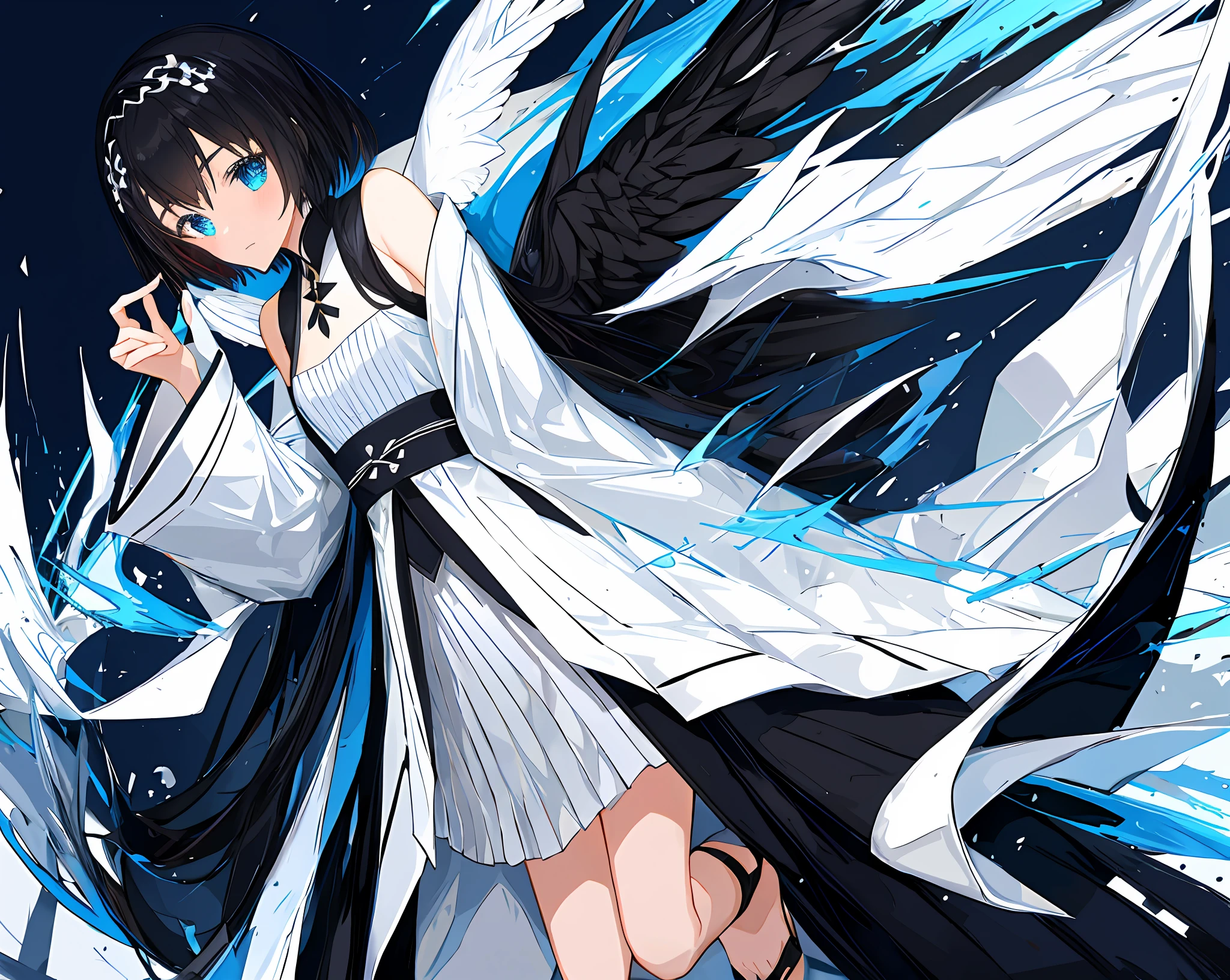 white backgrounid、girl with、1 girl in、witch clothing、Black witch clothes、Black hair、Long、full bodyesbian、heel