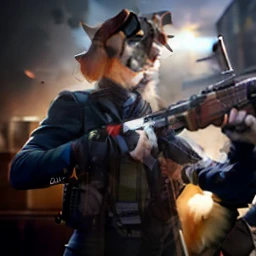 Dog and gun
