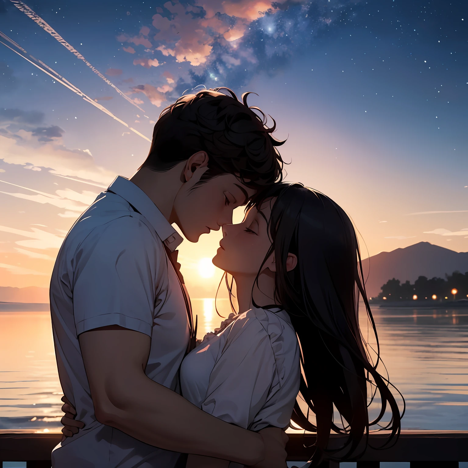 As the sun set in the west,
We knew our love was the best,
For in each other's arms we lay,
As the stars came out to play.