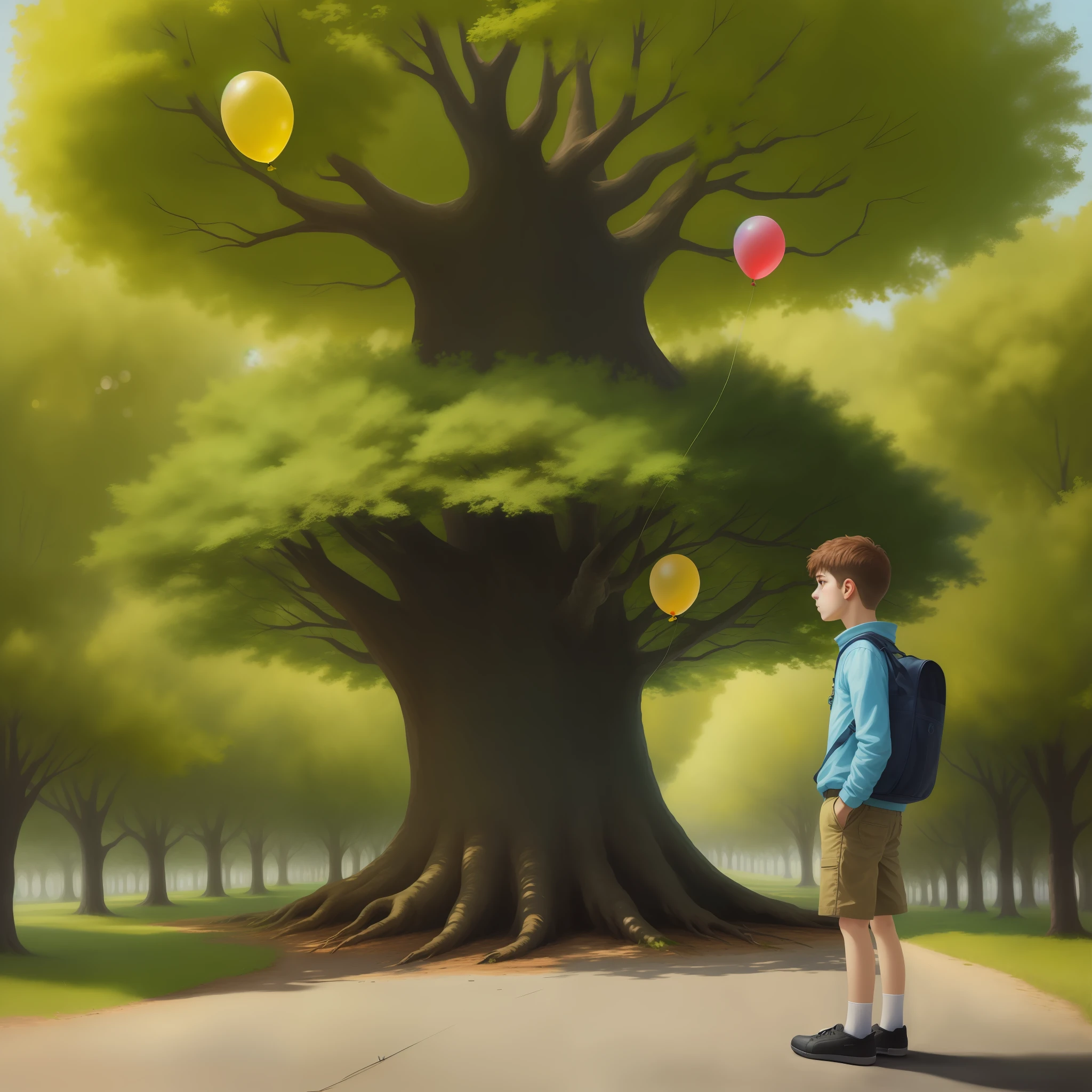 Libido boy,A balloon,Under the big tree